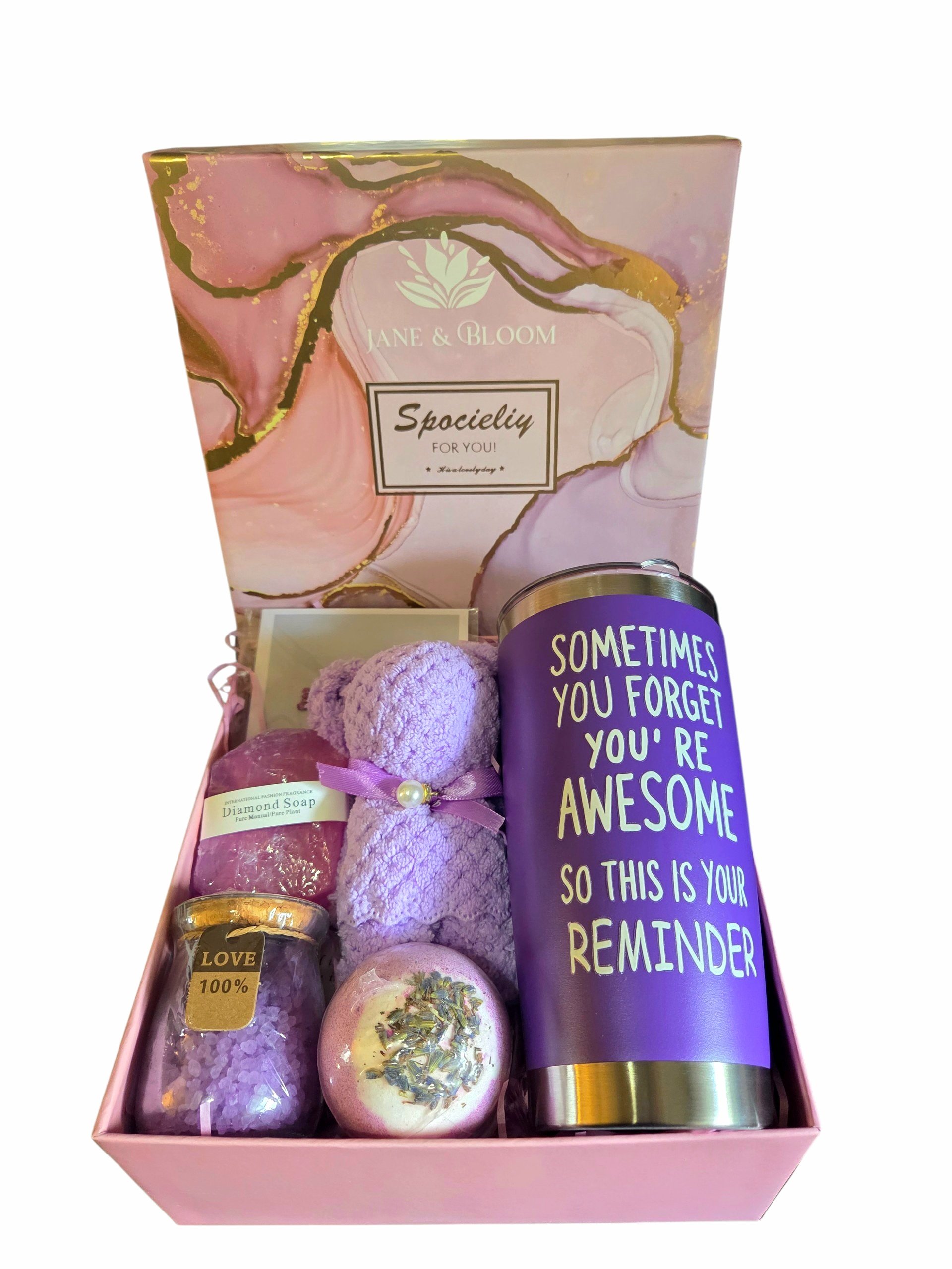 "You Are Awesome" Self-Care Gift Box - Pink/Purple