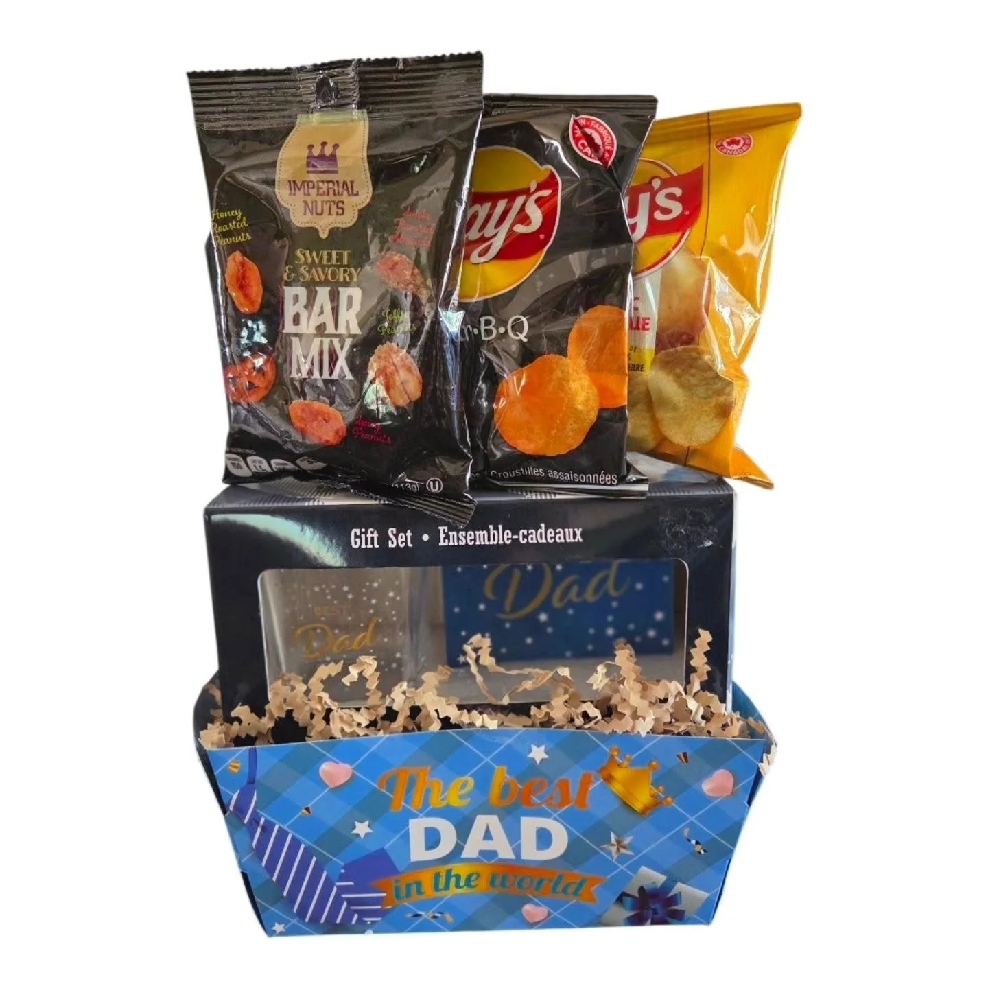 The Best Dad Snack & Whiskey Glass Basket