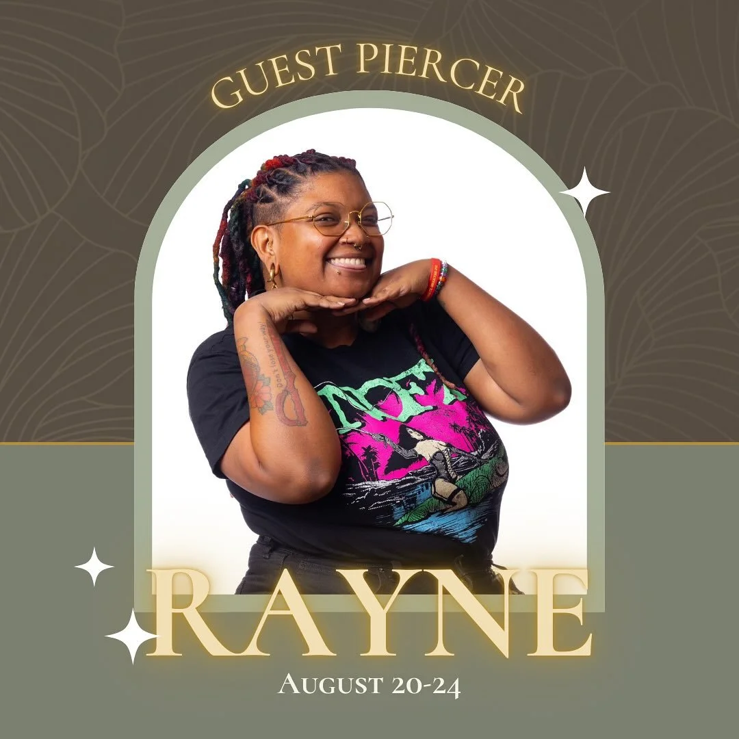 We&rsquo;re excited to have Rayne here guesting with us this week! Get to know them in their bio below &amp; book an appointment with them in our bio above! ✨

Hey friends! I&rsquo;m Rayne. I&rsquo;m a body piercer out of Southwest Florida and have b
