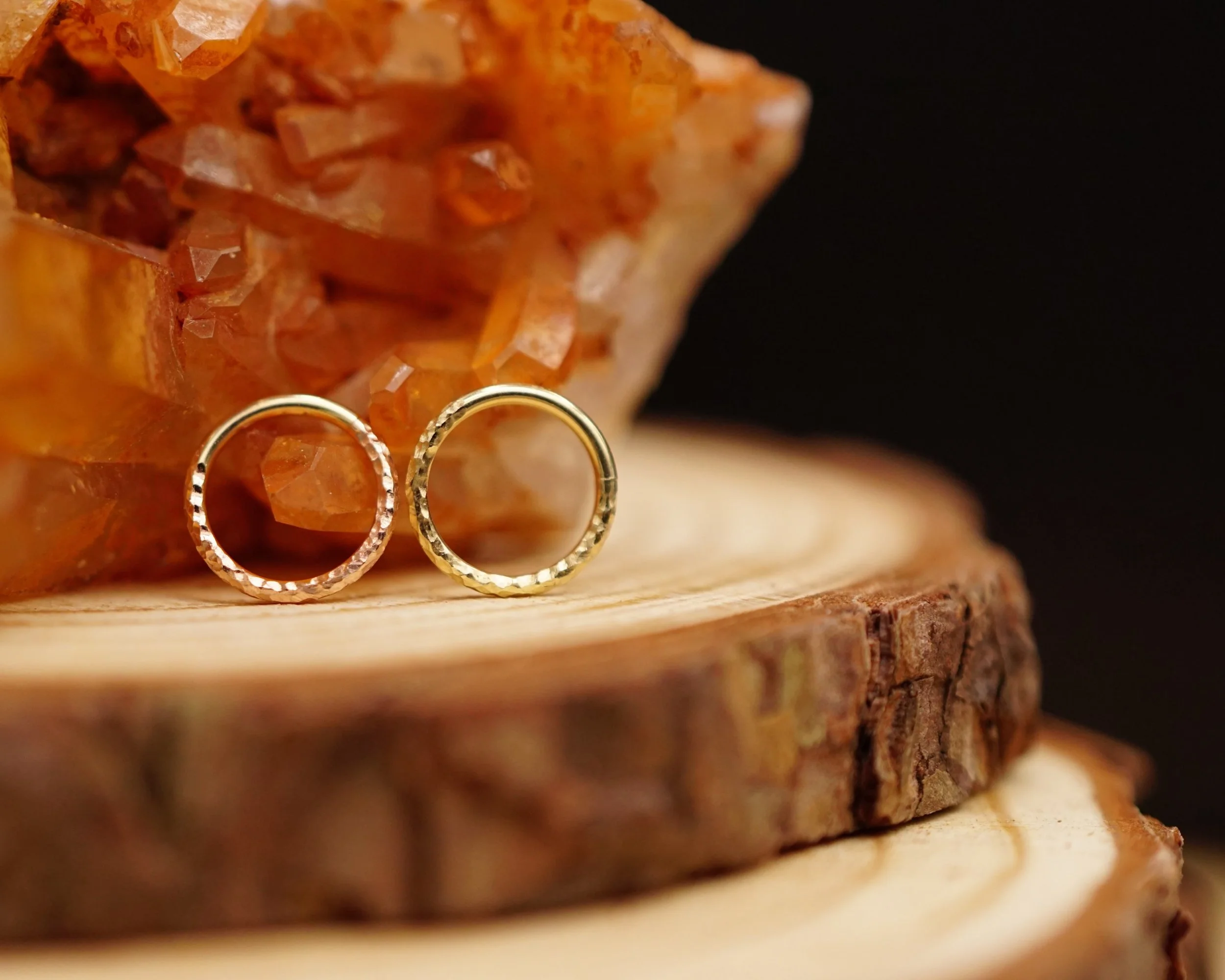 If your piercing is truly well healed, you might consider wearing a textured seam ring! We love these for septum&rsquo;s, nostrils, ears and even navels. 

These were made by our friends over at @virahandmadejewelry! Available in 14kt yellow, rose an