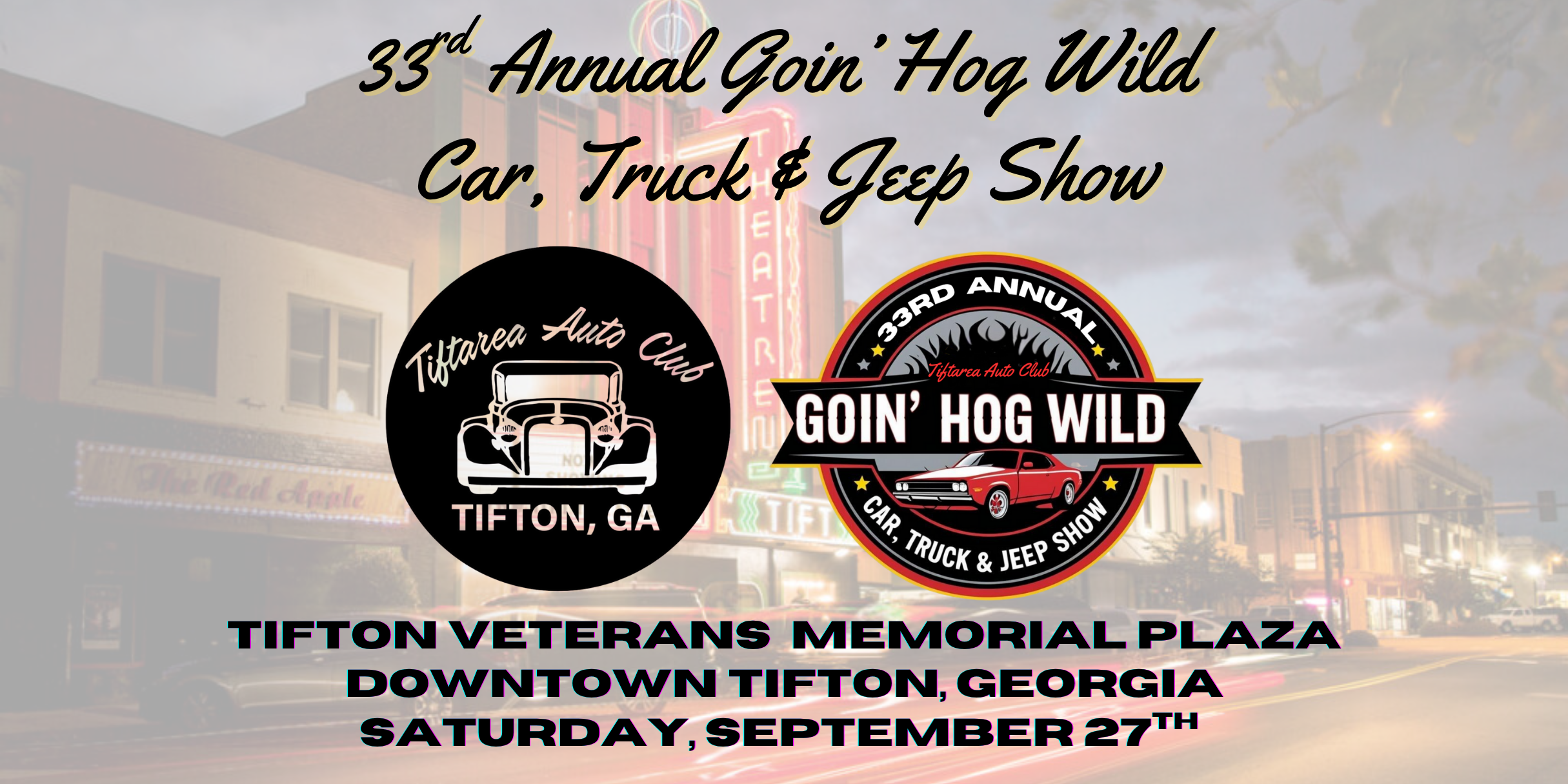 33rd Annual Goin’ Hog Wild Car, Truck & Jeep Show