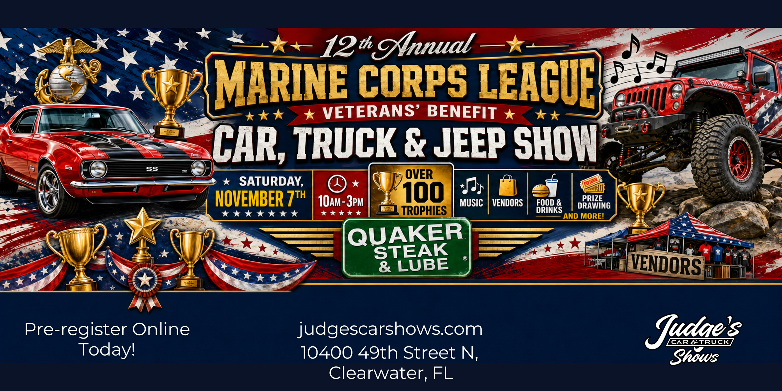 12th Annual Marine Corps League Veterans’ Benefit Car, Truck & Jeep Show