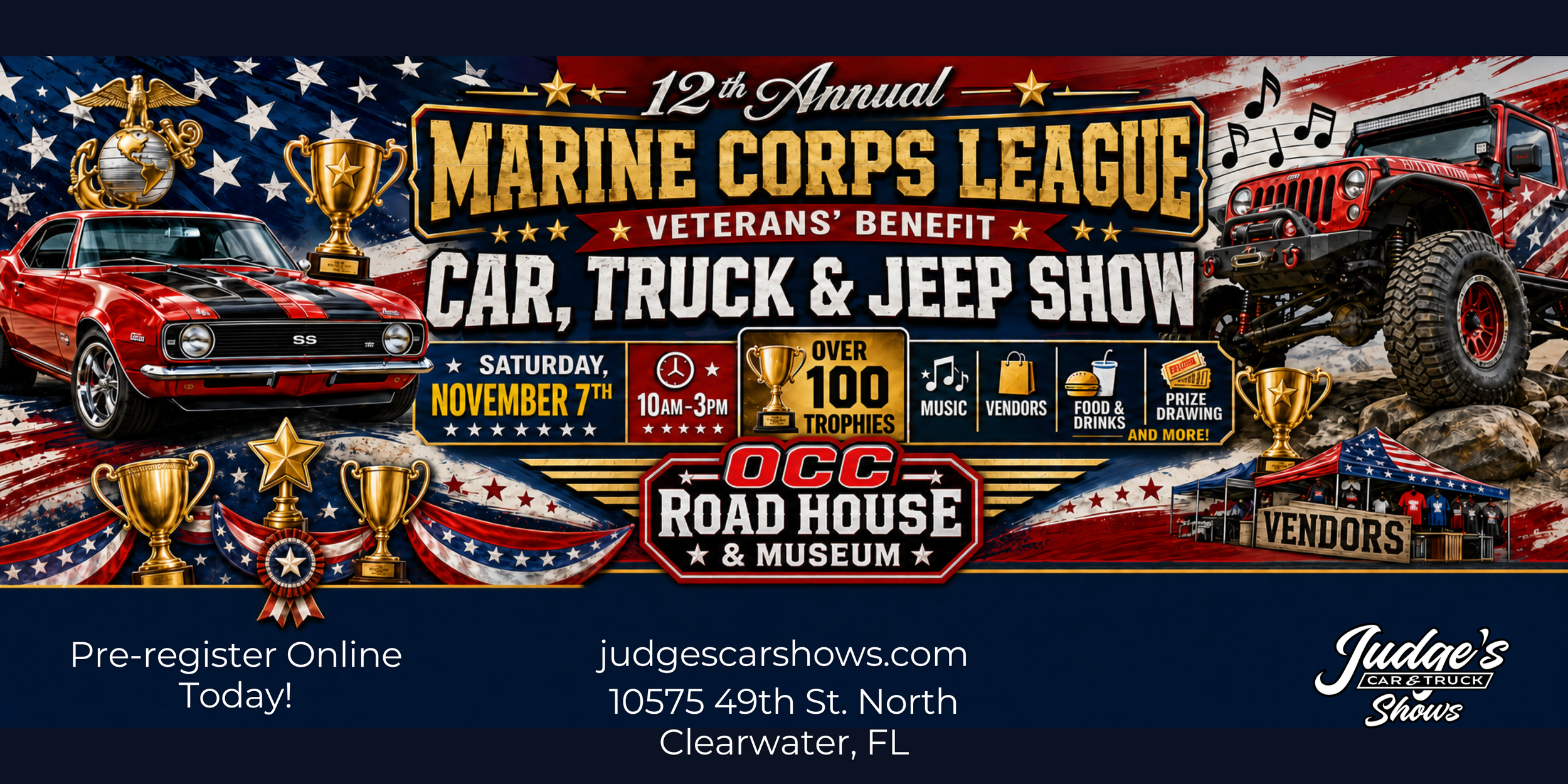 12th Annual Marine Corps League Veterans’ Benefit Car, Truck & Jeep Show