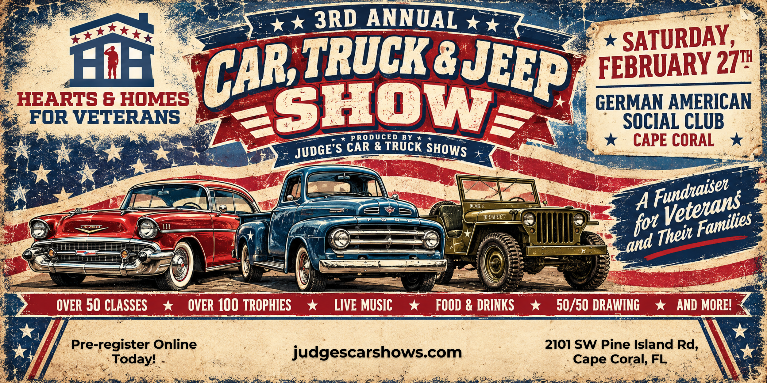 3rd  Annual Hearts & Homes for Veterans Car, Truck & Jeep Show