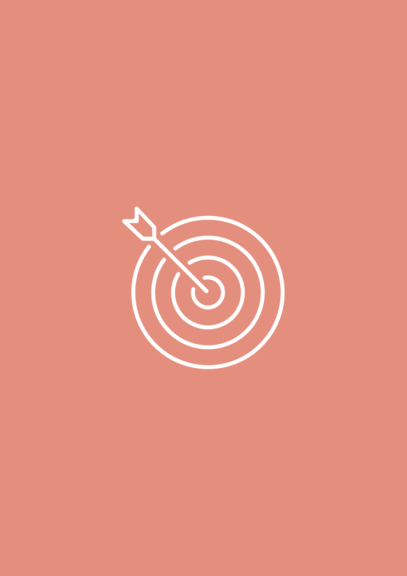 Zielscheibe Icon in weiß auf pinken Hintergrund
