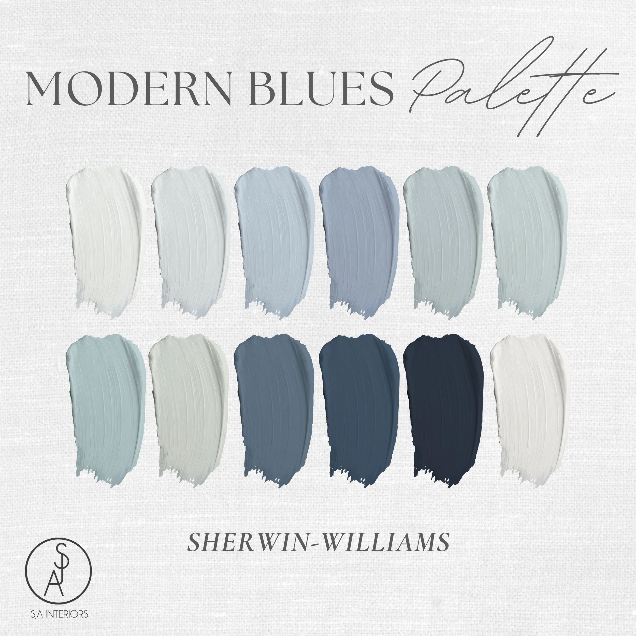 Sherwin-Williams Modern Blues Whole-Home Paint Palette | Digital Download
