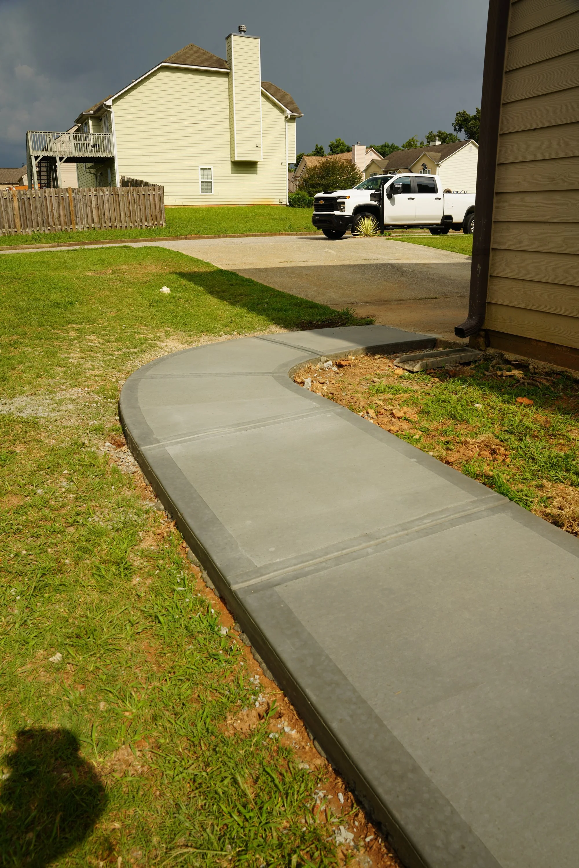 Concrete walkway along a home in Metro Atlanta