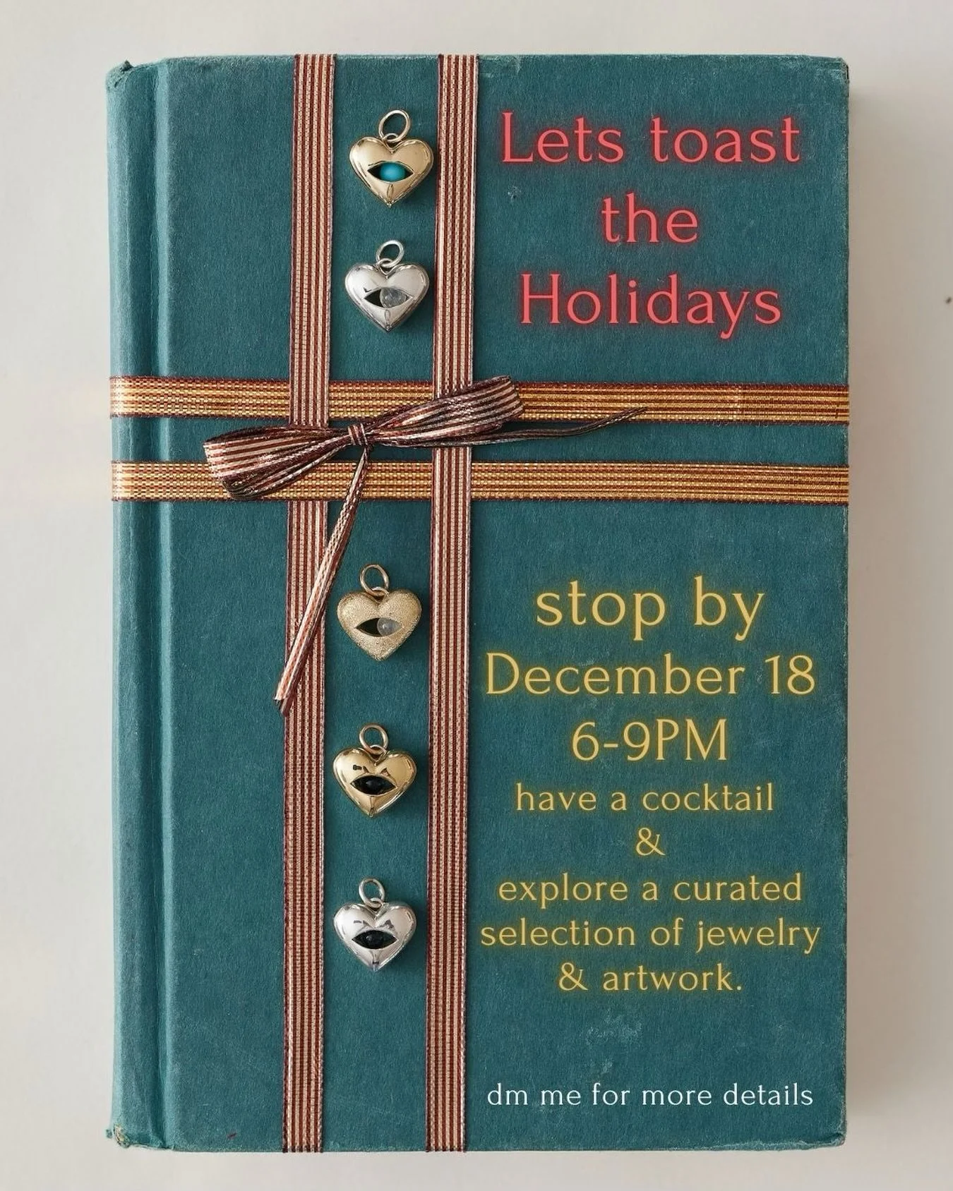 This week!! Dm if you can make it. Hang out, try on jewelry, look at art, toast the holidays!