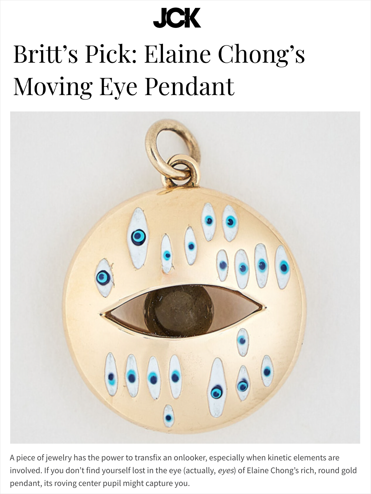 JCK, September 16, 2025. Selected as a featured artist by Brittany Siminitz