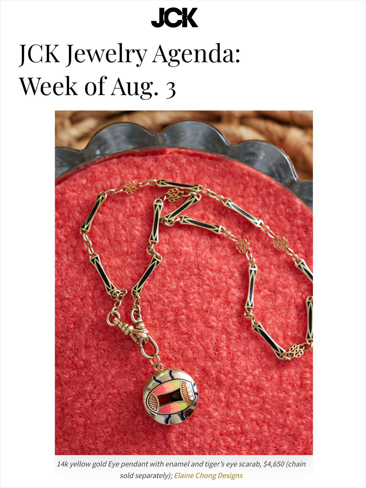 JCK, August 3, 2025. Highlighted for NY Now Summer Market, by Victoria Gomelsky