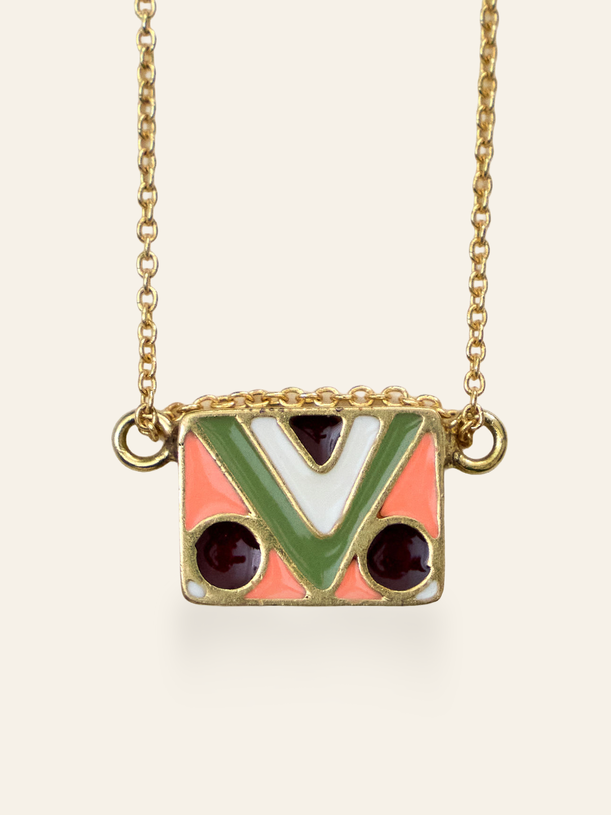 18K Vintage Enamel Tiles on Chain (Website Exclusive)