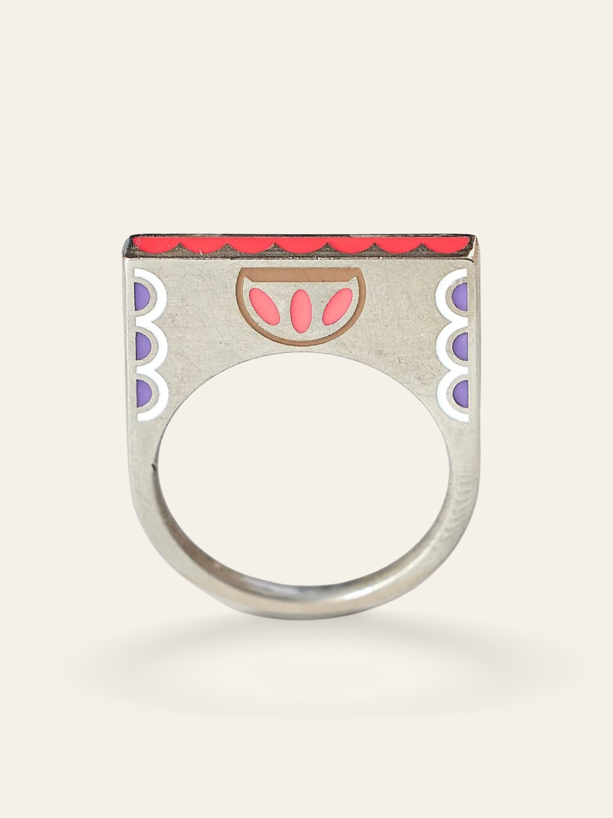 Sterling Silver Double Sided Flower Design Stacking Ring