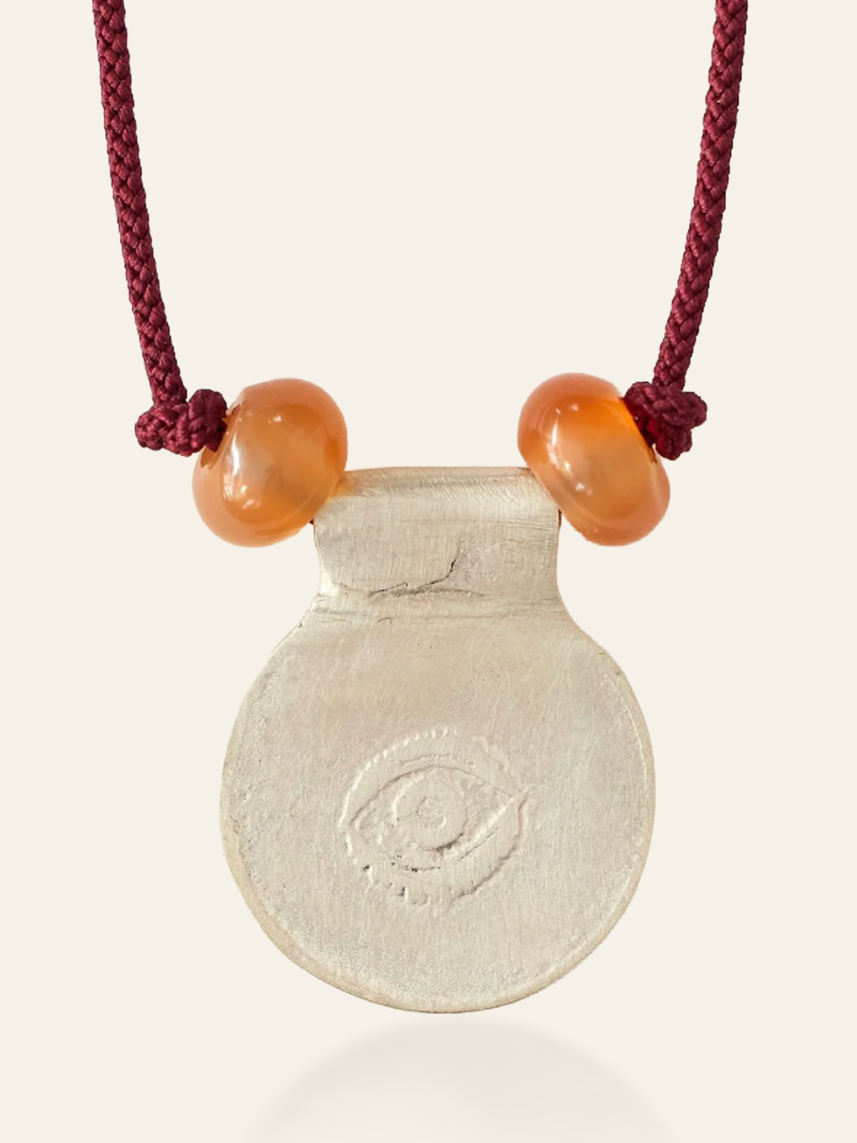 Sterling Silver Eye Coin Pendant on Cord