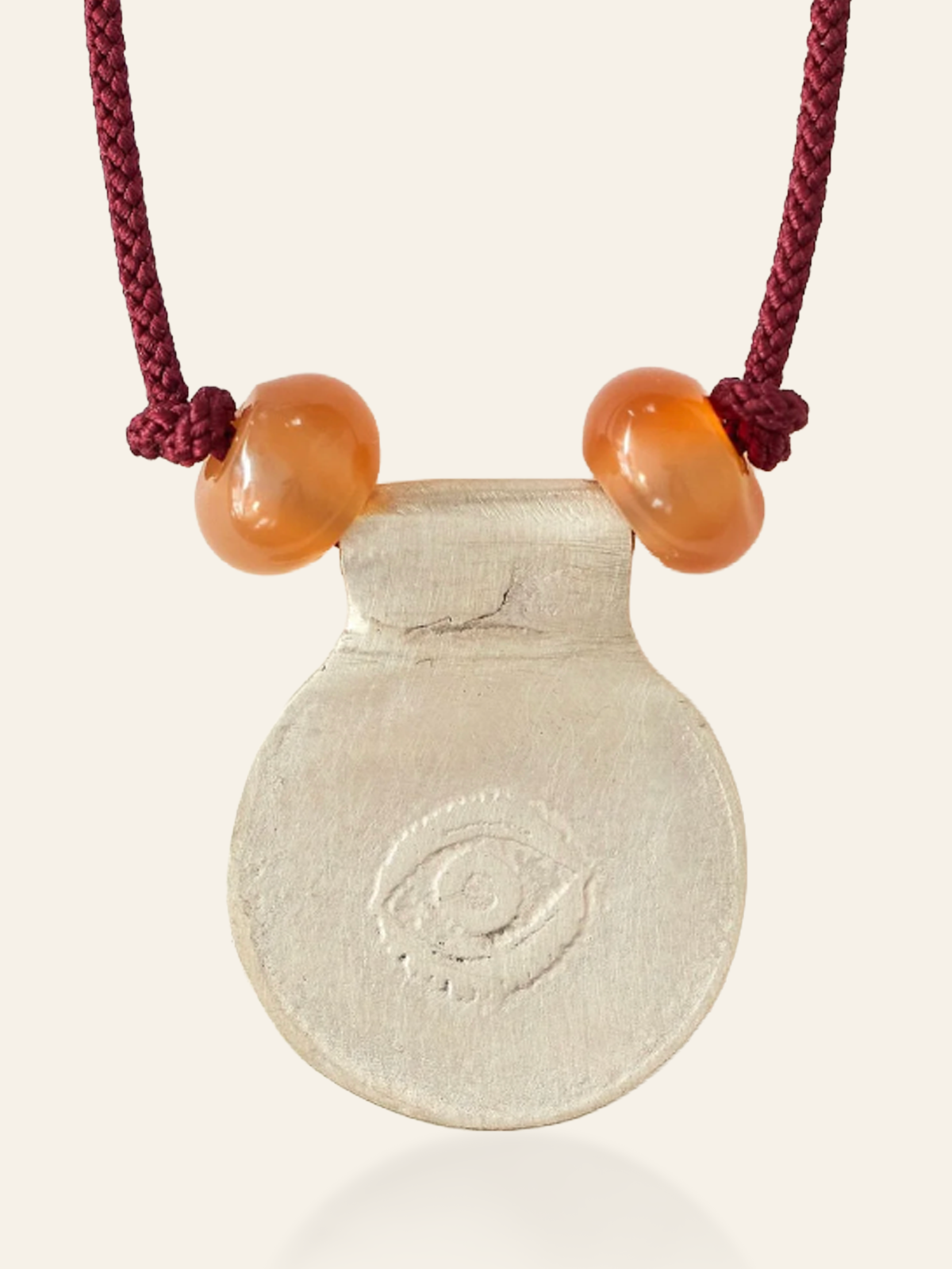 Sterling Silver Eye Coin Pendant on Cord