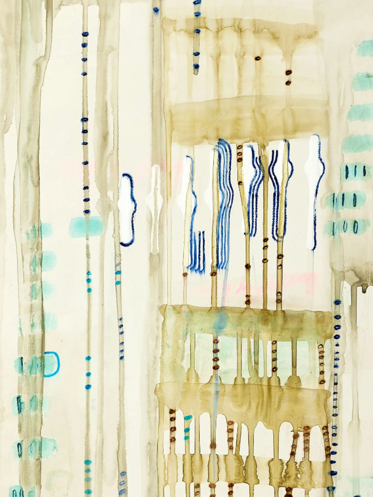 Detail of Singular Sensation 2024, Mineral pigments, acrylic, wax on canvas, by Elaine Chong