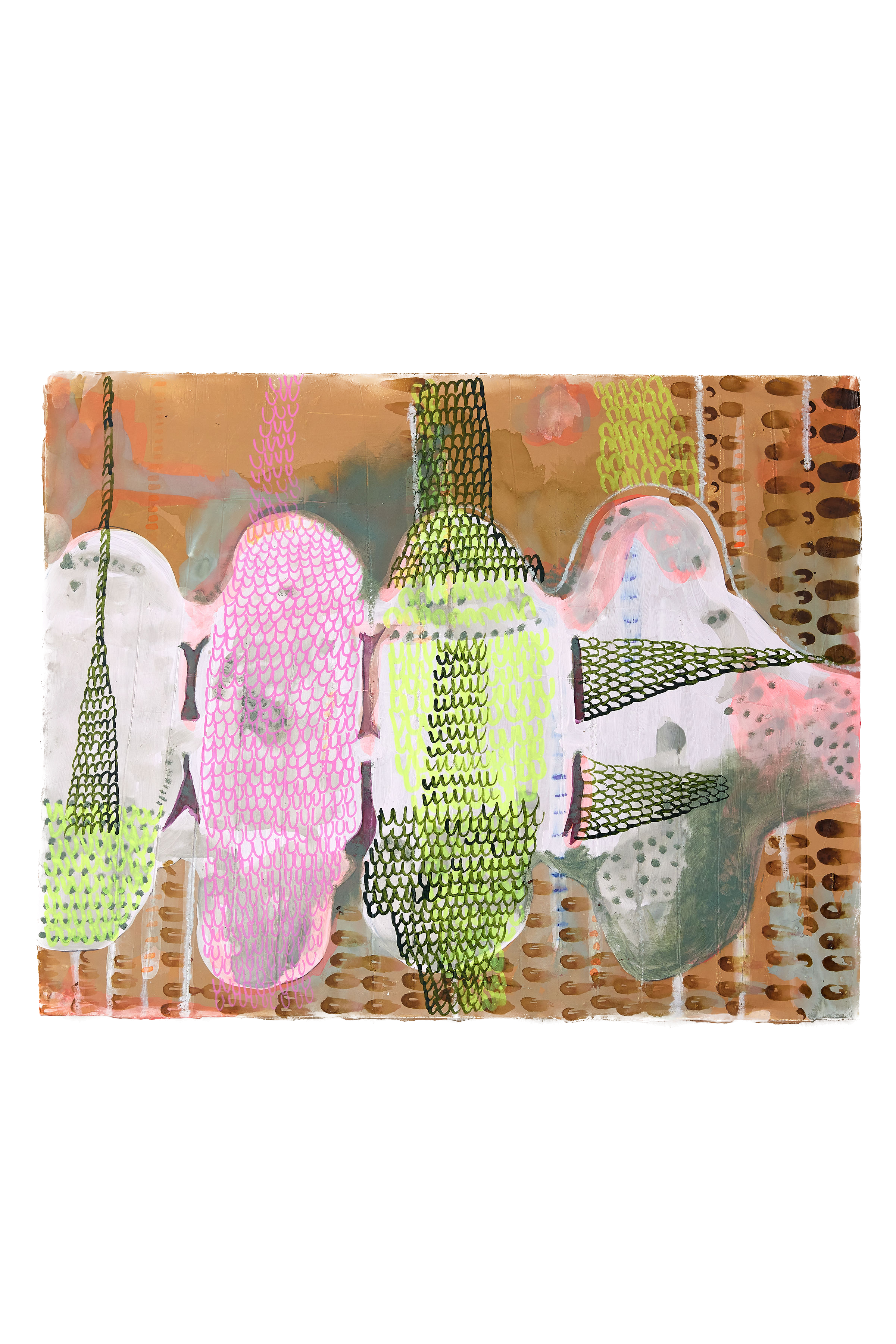 commissioned heirloom abstract painting by elaine chong with bright colors