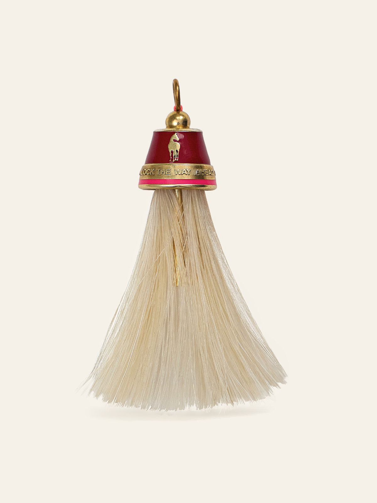14K Gold Horse Tassel Pendant with Red Enamel 