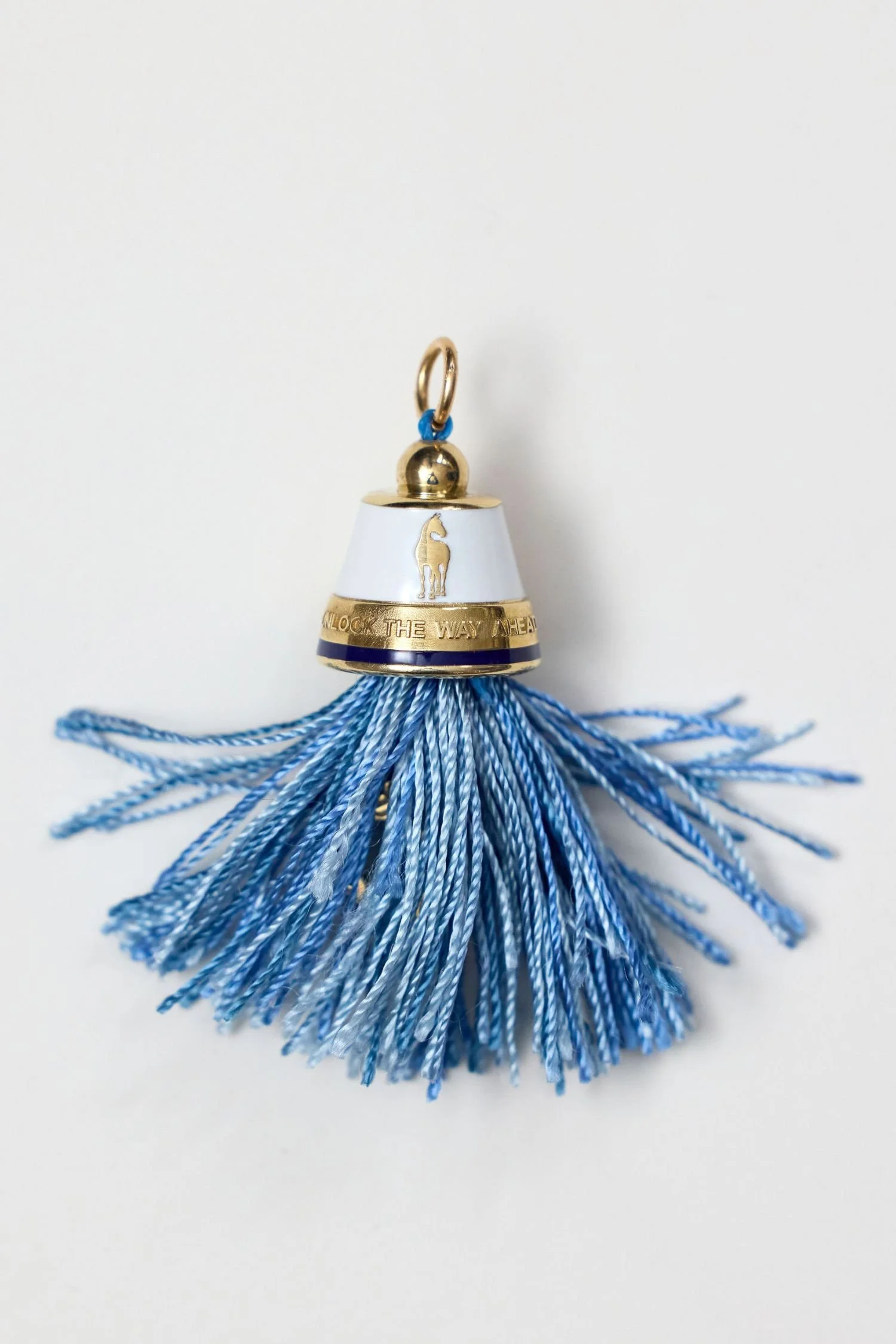Horse Tassel Pendant - 14K Gold White Enamel | Ritual 1: The Horse