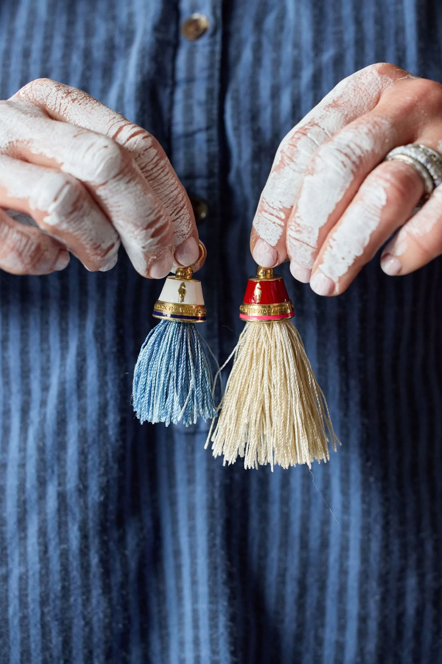 Styled -horse -tassel- pendant- in-14K -showing -enamel options (Copy)