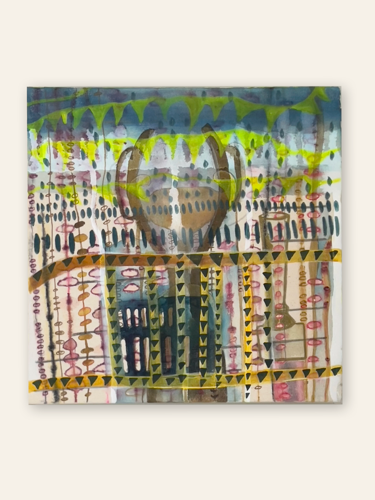 For the Individual, 2023, Acrylic on raw canvas by Elaine Chong