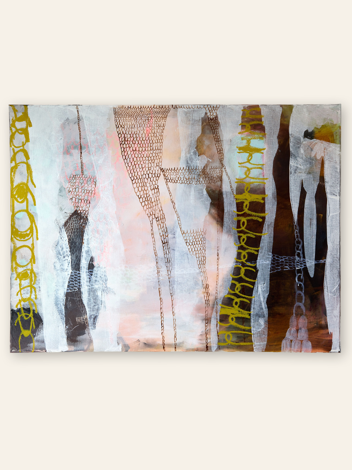 The Light You Shed, 2026, Acrylic and cold wax on canvas by Elaine Chong