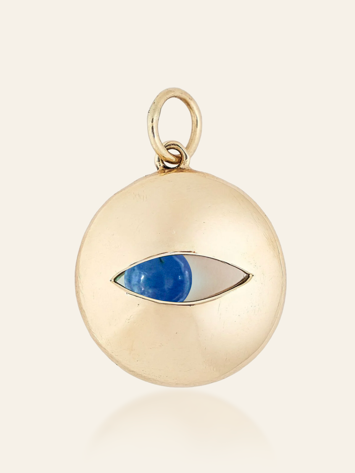 14K Gold Eye Pendant with Moving Gemstone, Tanzanite by Elaine Chong Designs