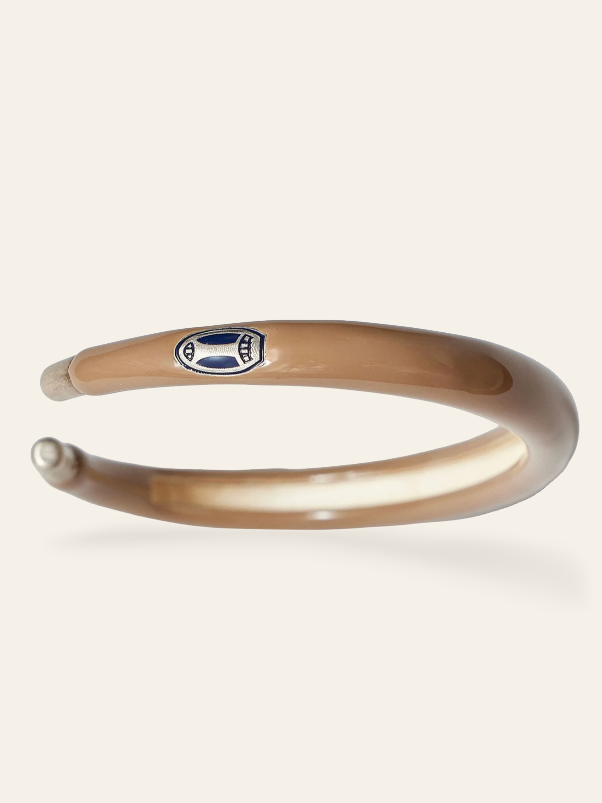 Sterling Silver Taupe Enamel Coated Cuff with Mini Scarabs