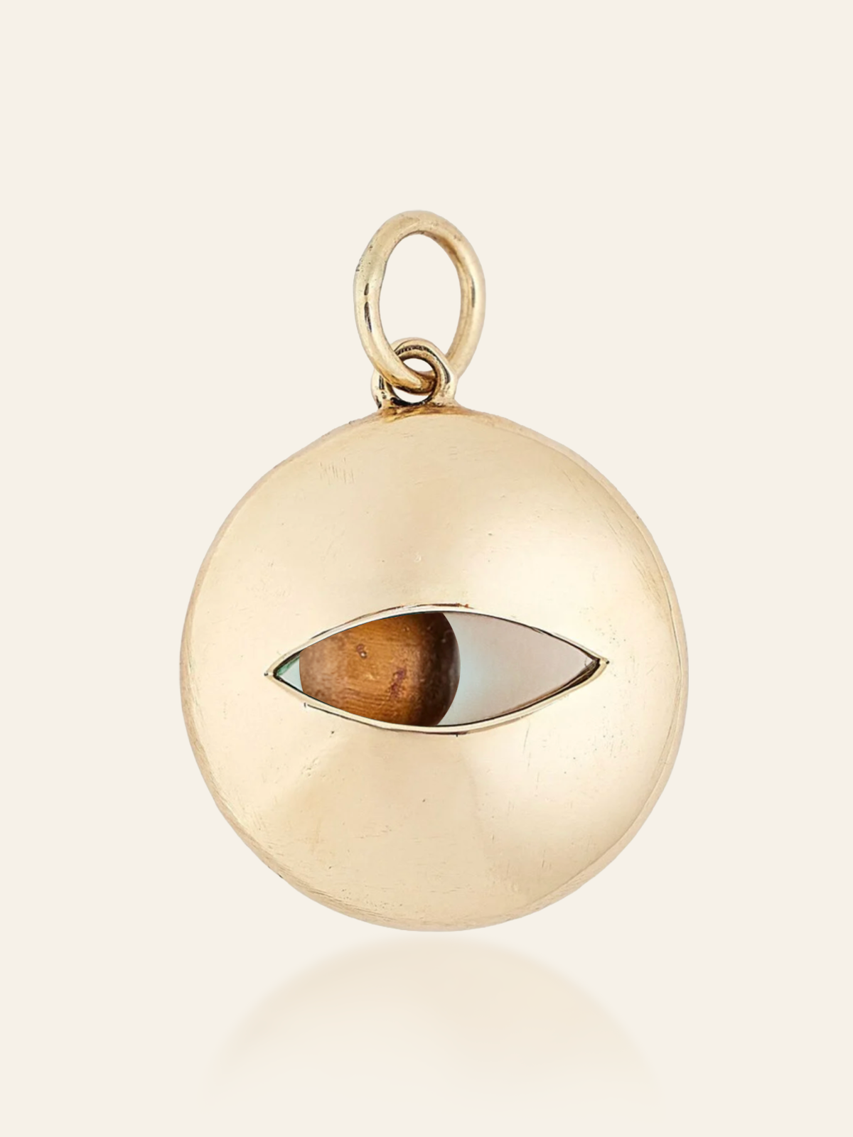 14K Gold Eye Pendant with Moving Gemstone, Tigers Eye,  by Elaine Chong Designs