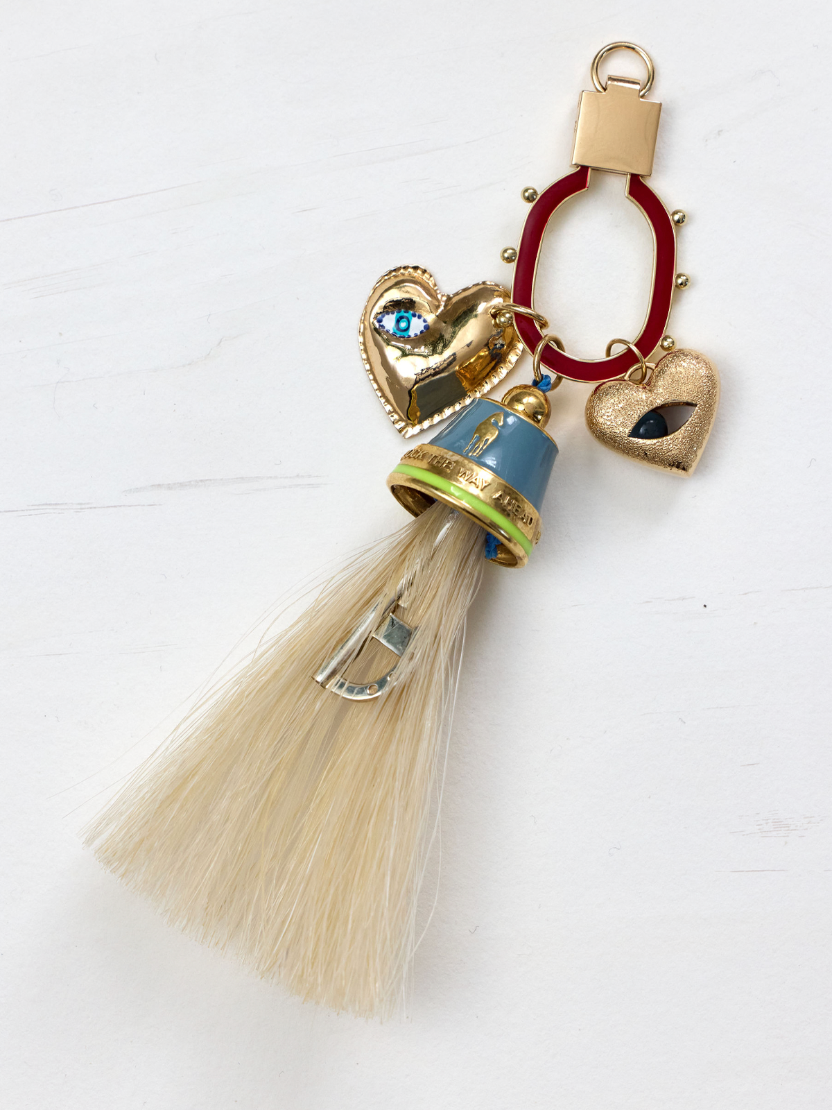 14k Gold Connector with Enamel with Horse Tassel and other pendants by Elaine Chong Designs