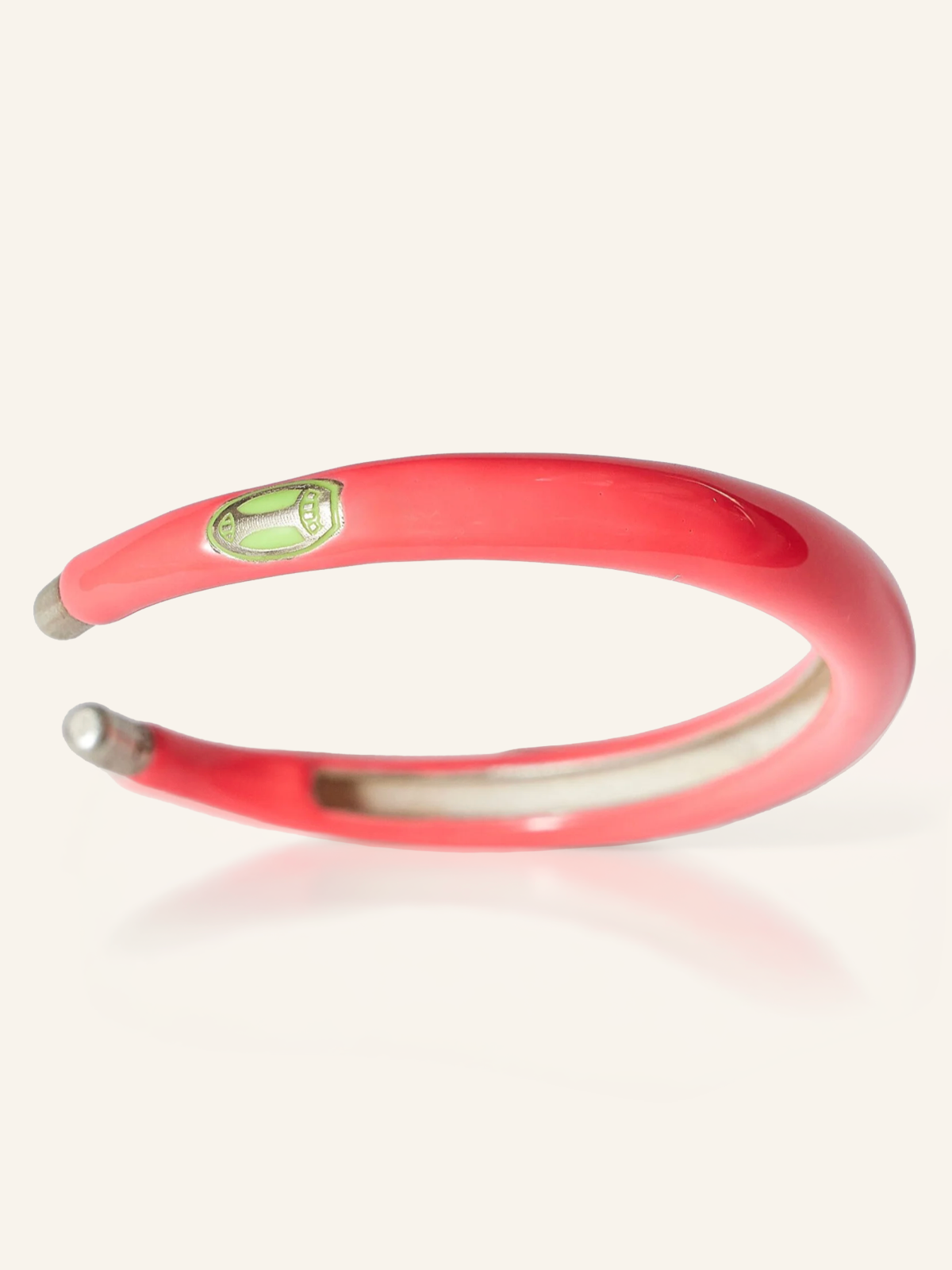 Sterling Silver Pink Enamel Coated Cuff with Mini Scarabs