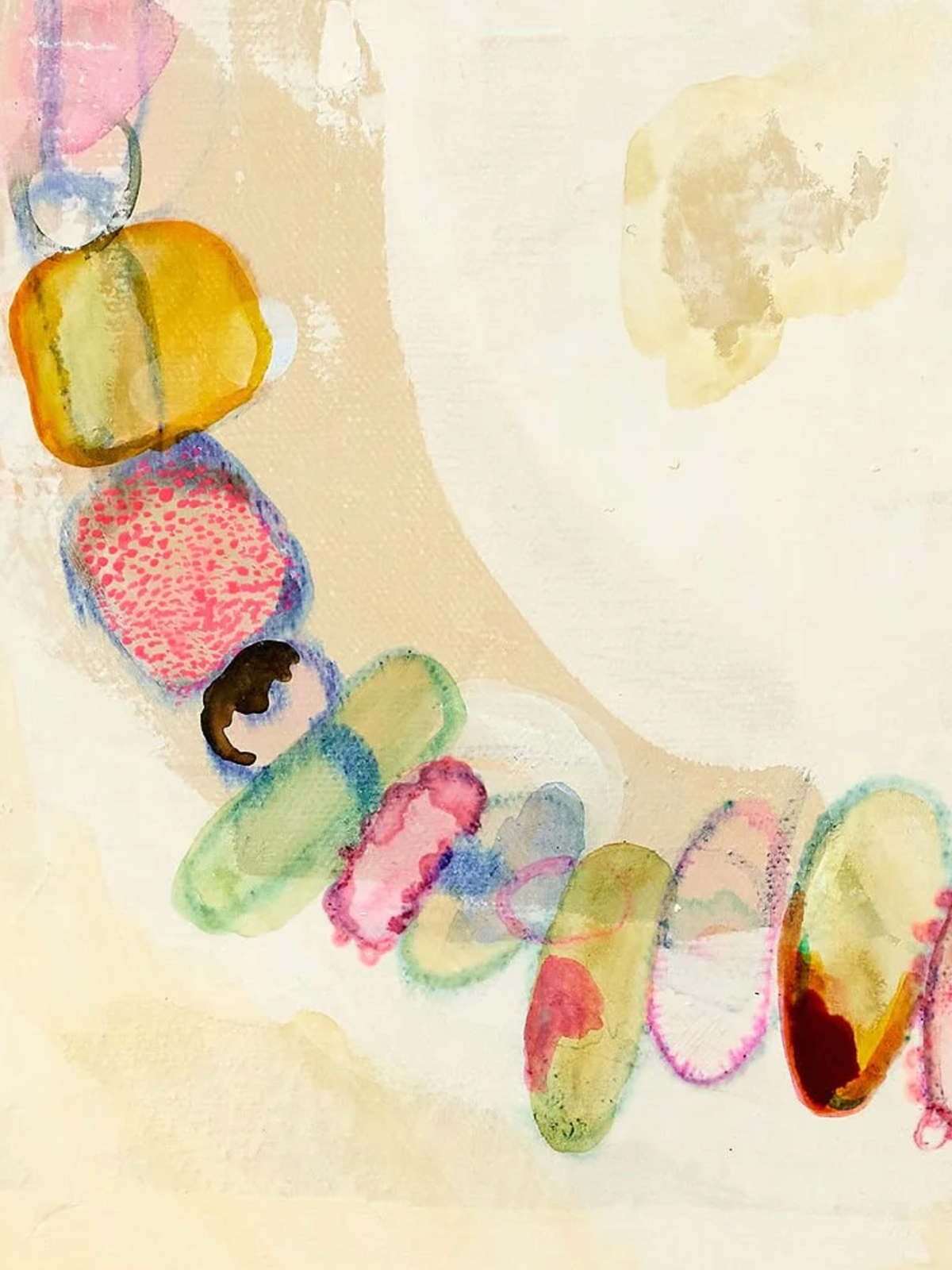 Detail of Amulet from the Unknown, 2024, Mineral pigments, acrylic, wax on canvas, by Elaine Chong