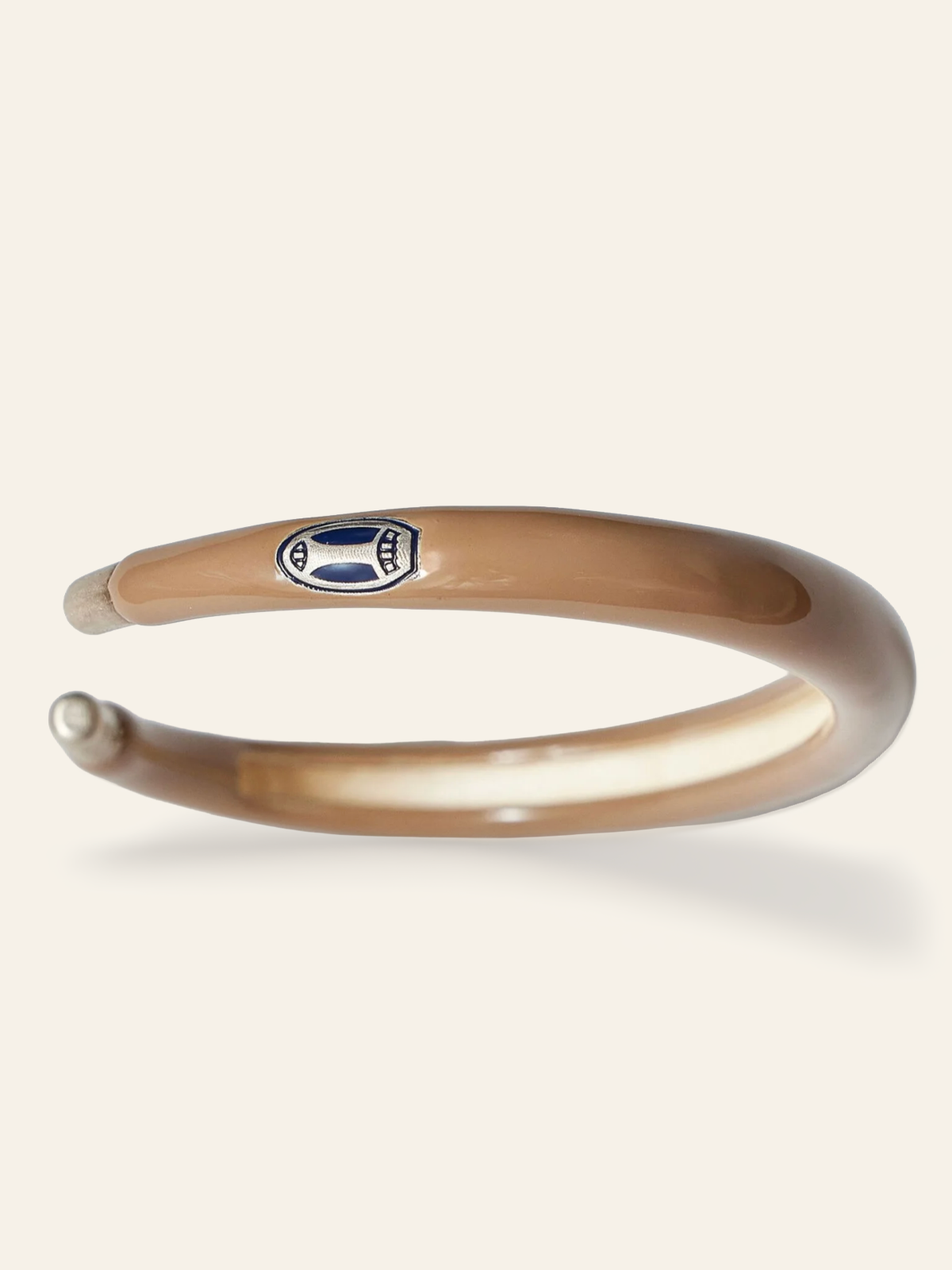 Sterling Silver Taupe Enamel Coated Cuff with Mini Scarabs