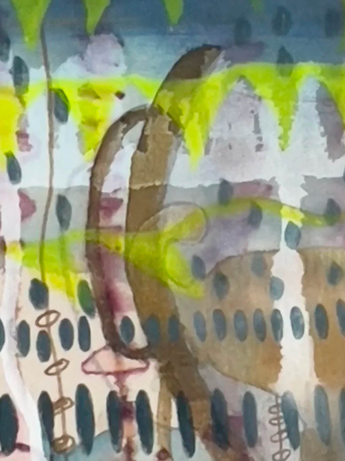 Detail of For the Individual, 2023, Acrylic on raw canvas by Elaine Chong