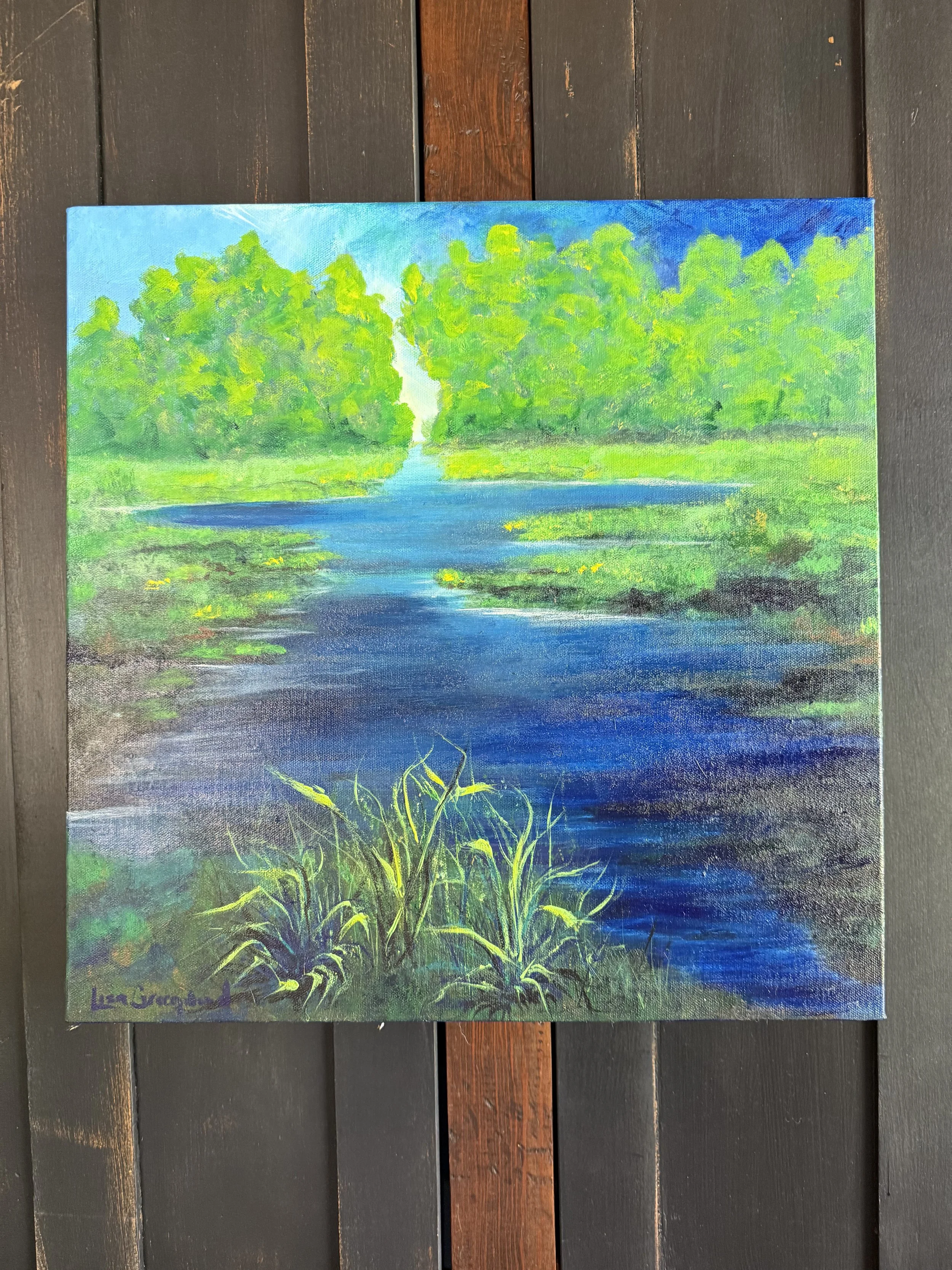 Blue through the meadow