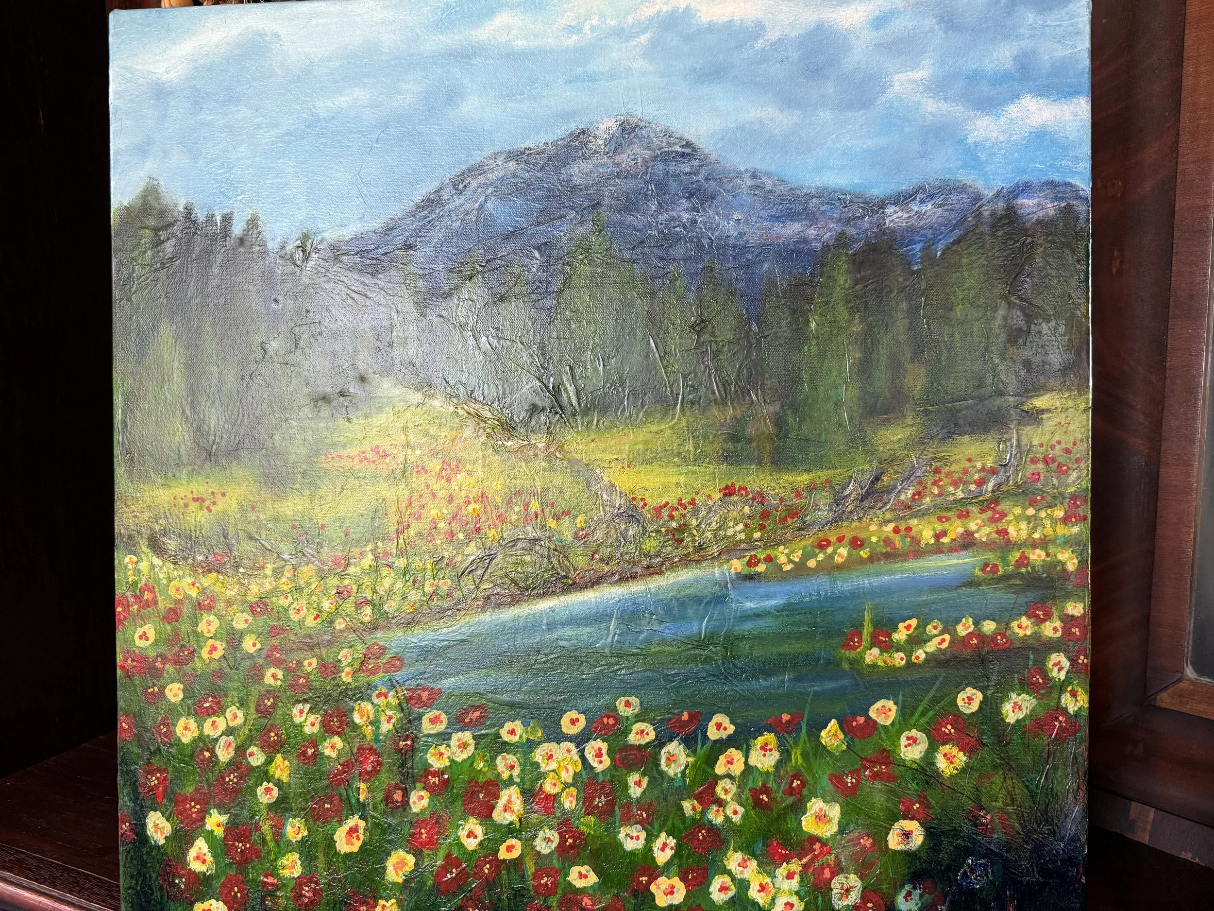 Poppies and the Mountain