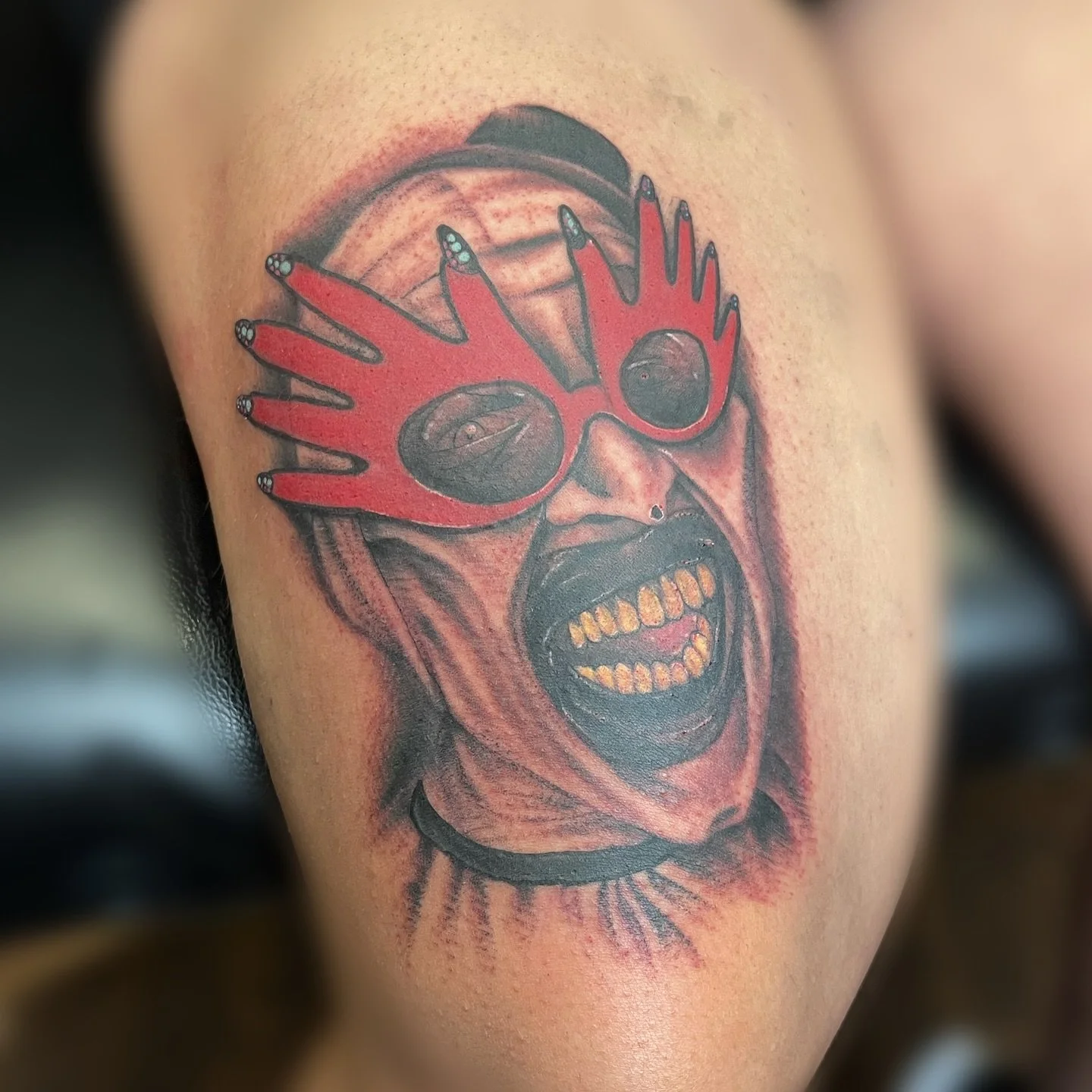 You know, you’re kind of fucking crazy ππ©Έ
#ArtTheClown #Terrifier #Terrifier2 #HorrorTattoo #ScaryTattoo #CreepyTattoo #HalloweenTattoo #SpookyTattoo #DarkArtTattoo #TattooPortrait #TattooArt #TattooArtist #TattooWork #ThighTattoo #TattooCol