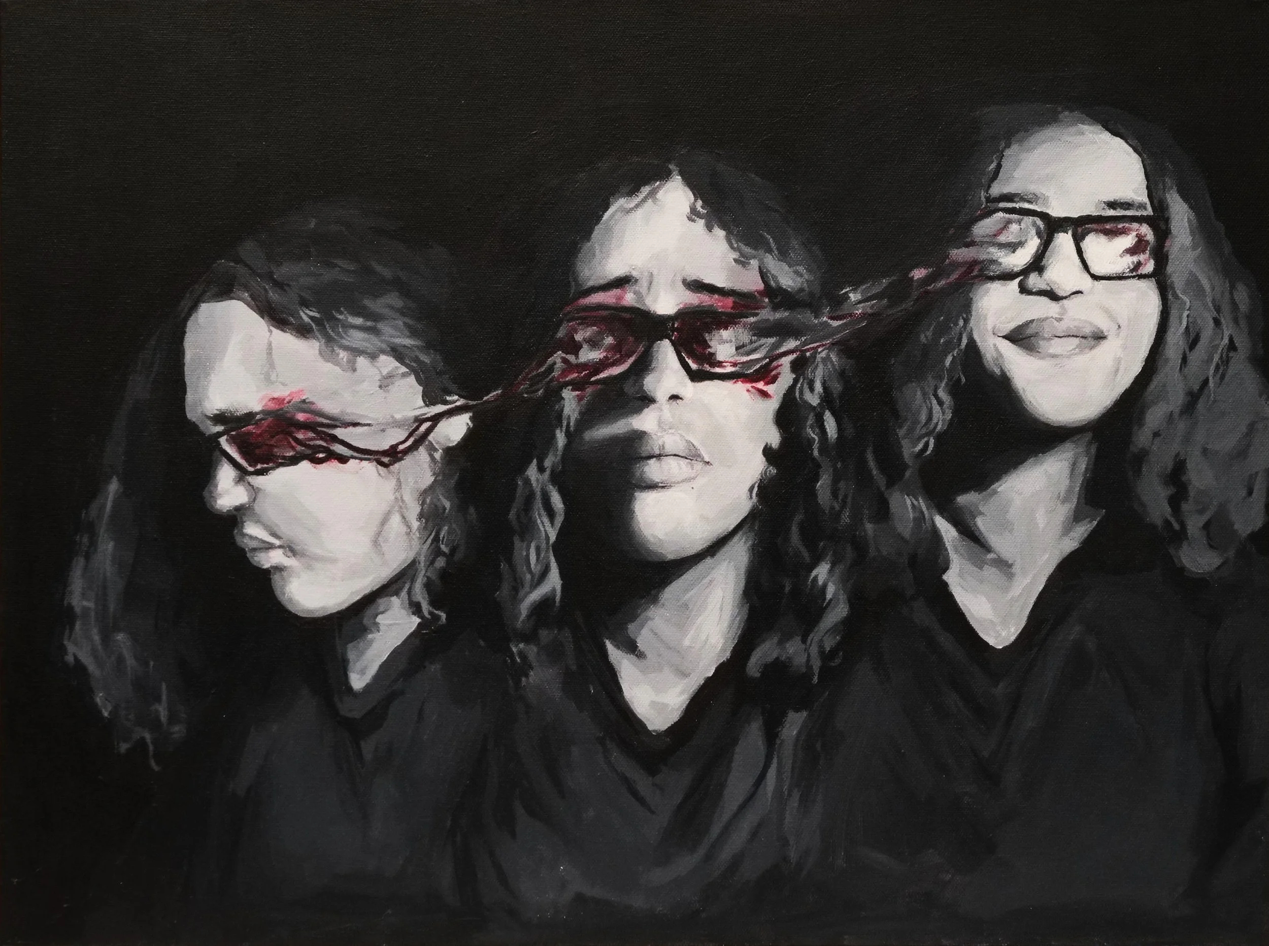 I’ve always had trouble expressing how or what I'm thinking. When I was having a good time, people would assume I was bored or angry. The three different emotions connected show the range of feelings that are hard for me to express. 

Light in Interi