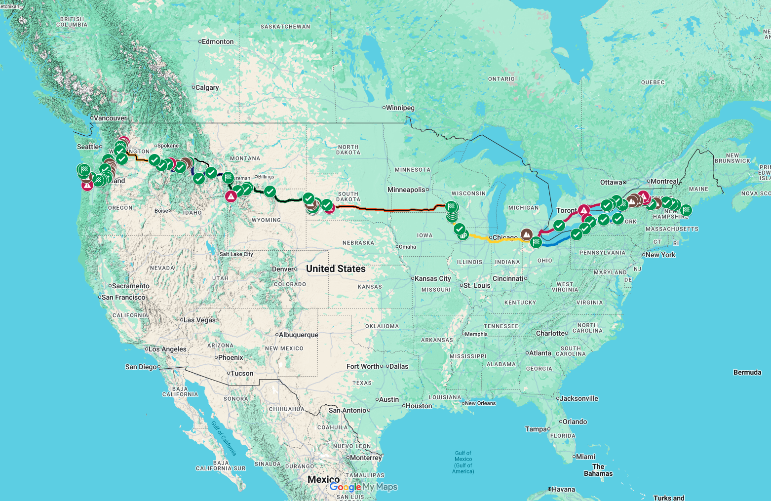 2027 ADV Cannonball Rally Route Map