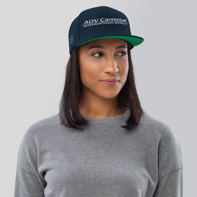 International Rally snapback hat in dark navy