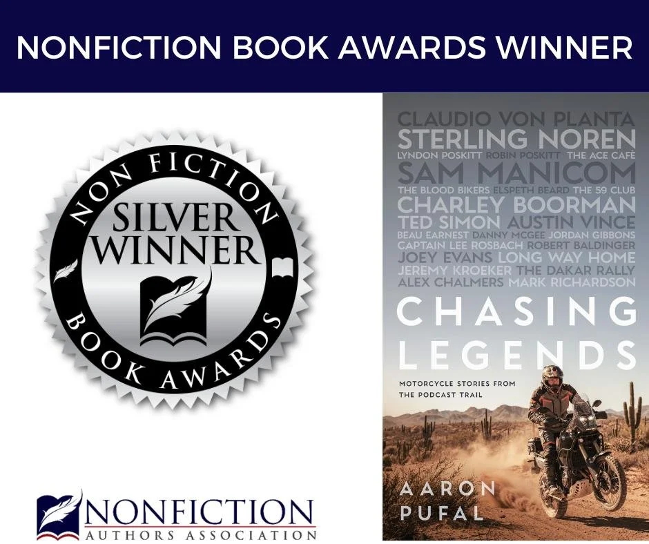 Aaron Pufal with Chasing Legends, silver award from the Nonfiction Book Awards