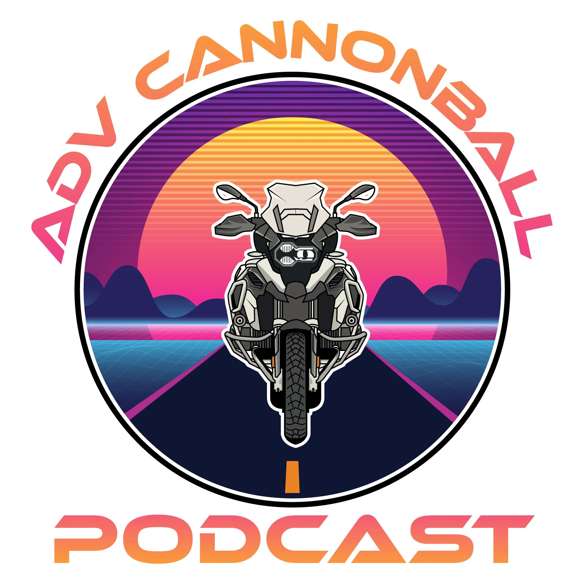 Adventure Motorcycle Cannonball podcast logo