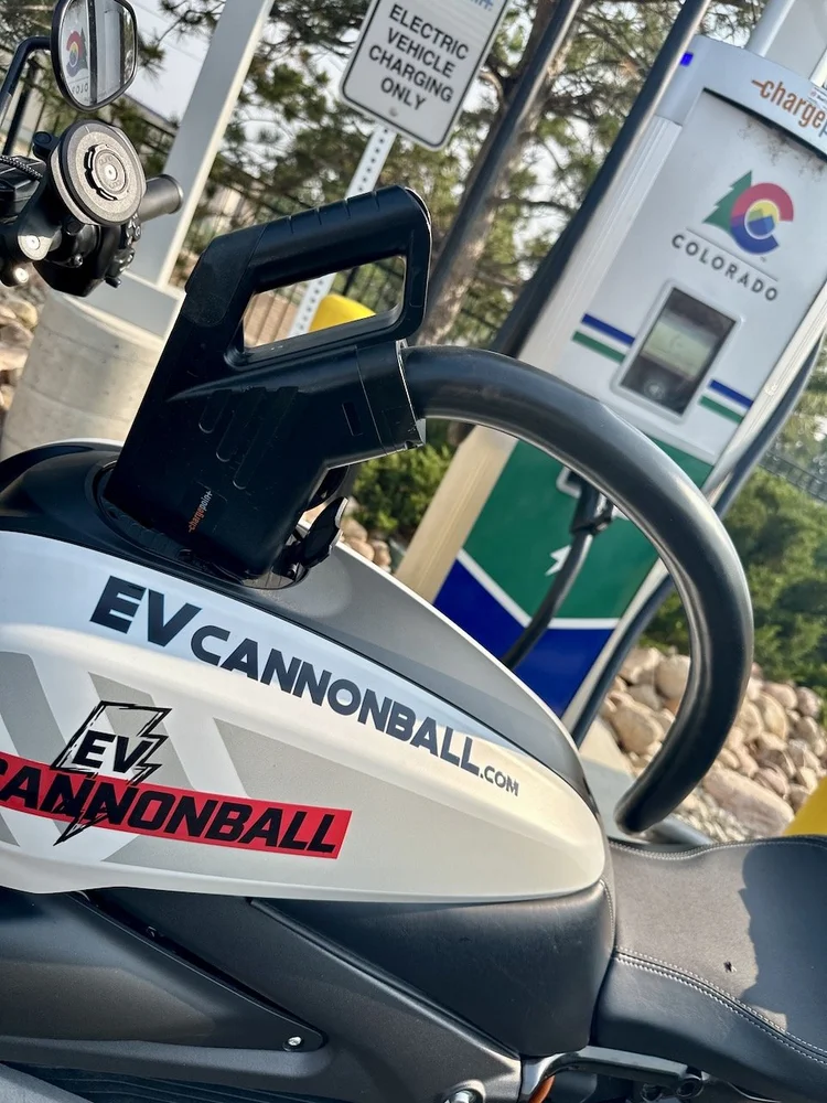The LiveWire on a Level 3 DC fast charger in Colorado.