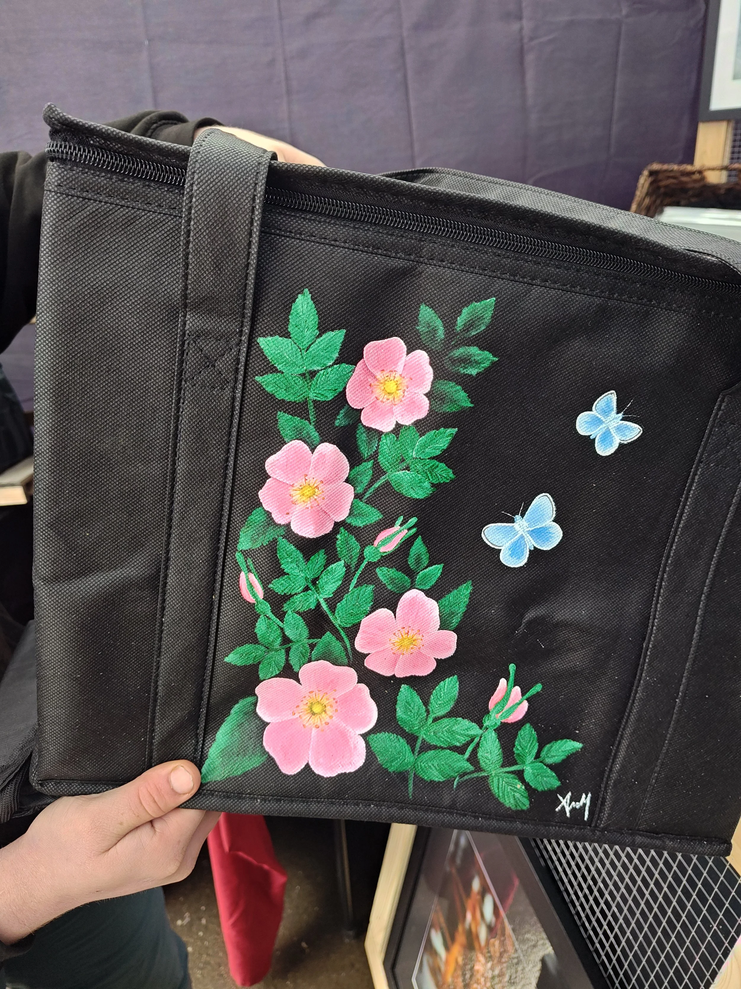 Wild Roses with Butterflies