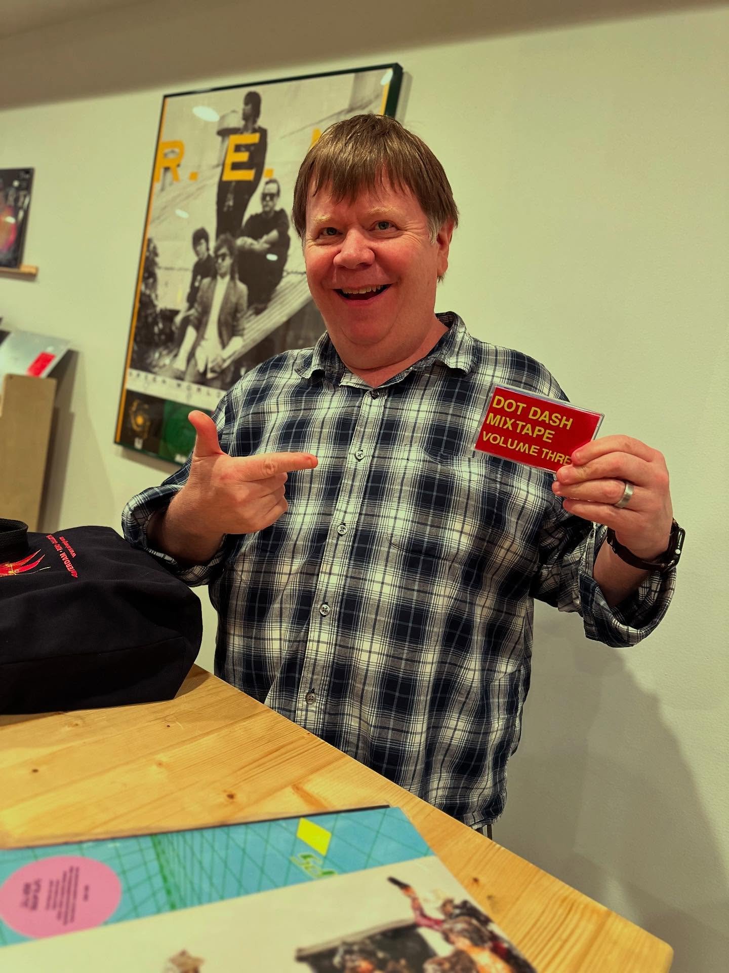 Just had a great visit with Tom from @dotdashnyc, who was dropping off records from @cellborgmusic (Brooklyn), @weegeetheband (Brooklyn), @leopardo.band (Switzerland), and Nape Neck (Leeds, UK). He also came armed with the latest volume of the Dot Da