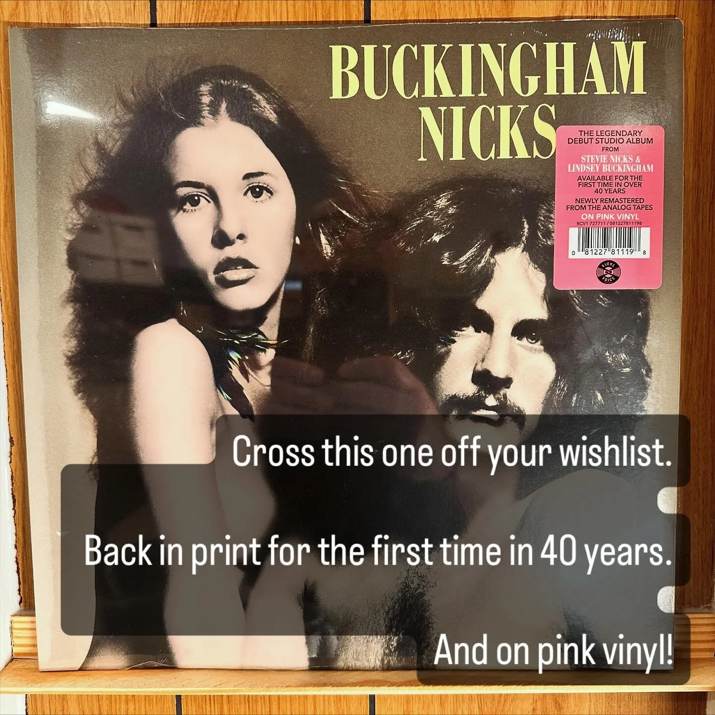 The wait is over. Out today. We&rsquo;ve got a handful in stock. Come on down!

#buckinghamnicksvinyl #stevienicks #lindsaybuckingham