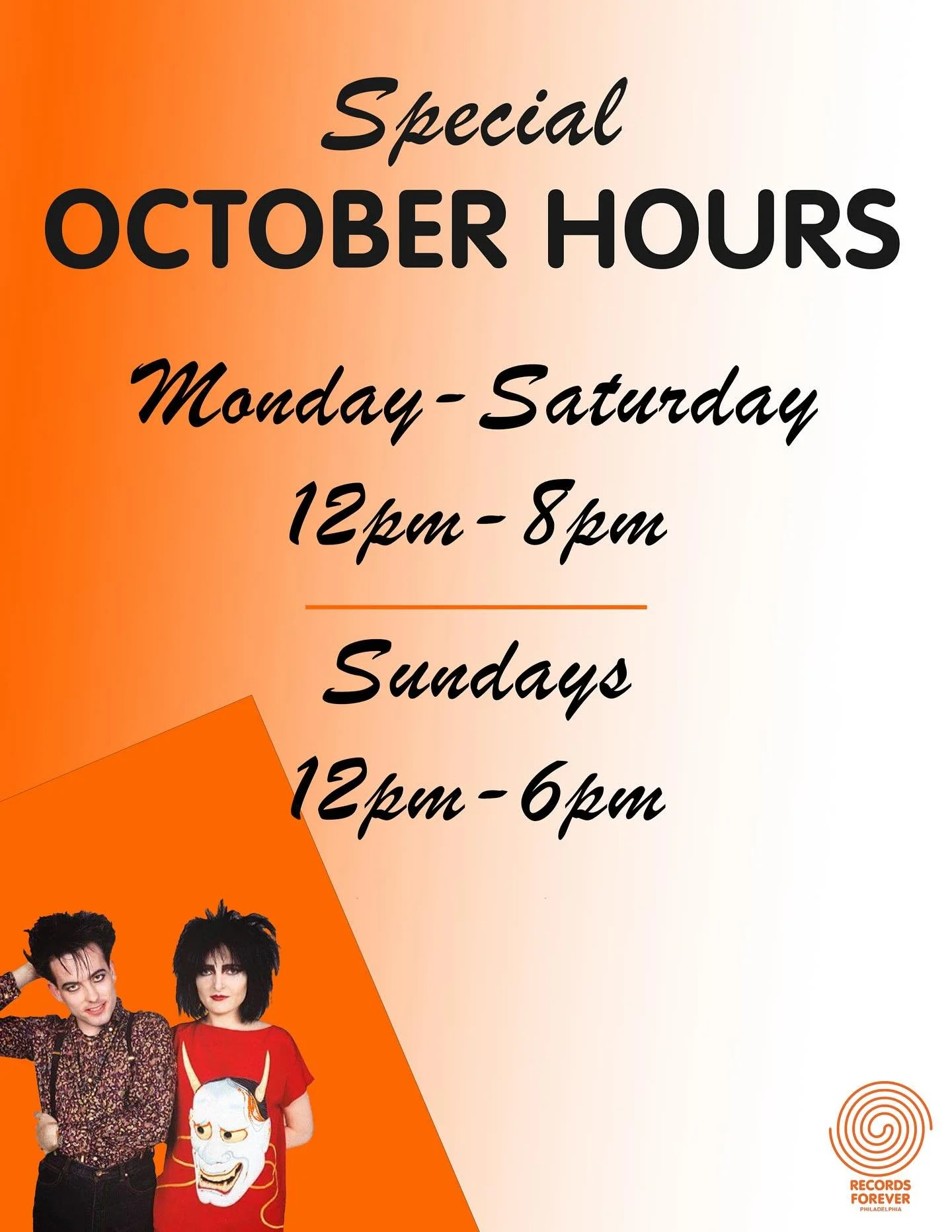 With all the excitement @easternstatepenitentiary with @halloweenatesp, we thought we&rsquo;d stay open a little later in October. 

Basically, we&rsquo;re shifting our hours back by one hour, 10/1 - 10/31.