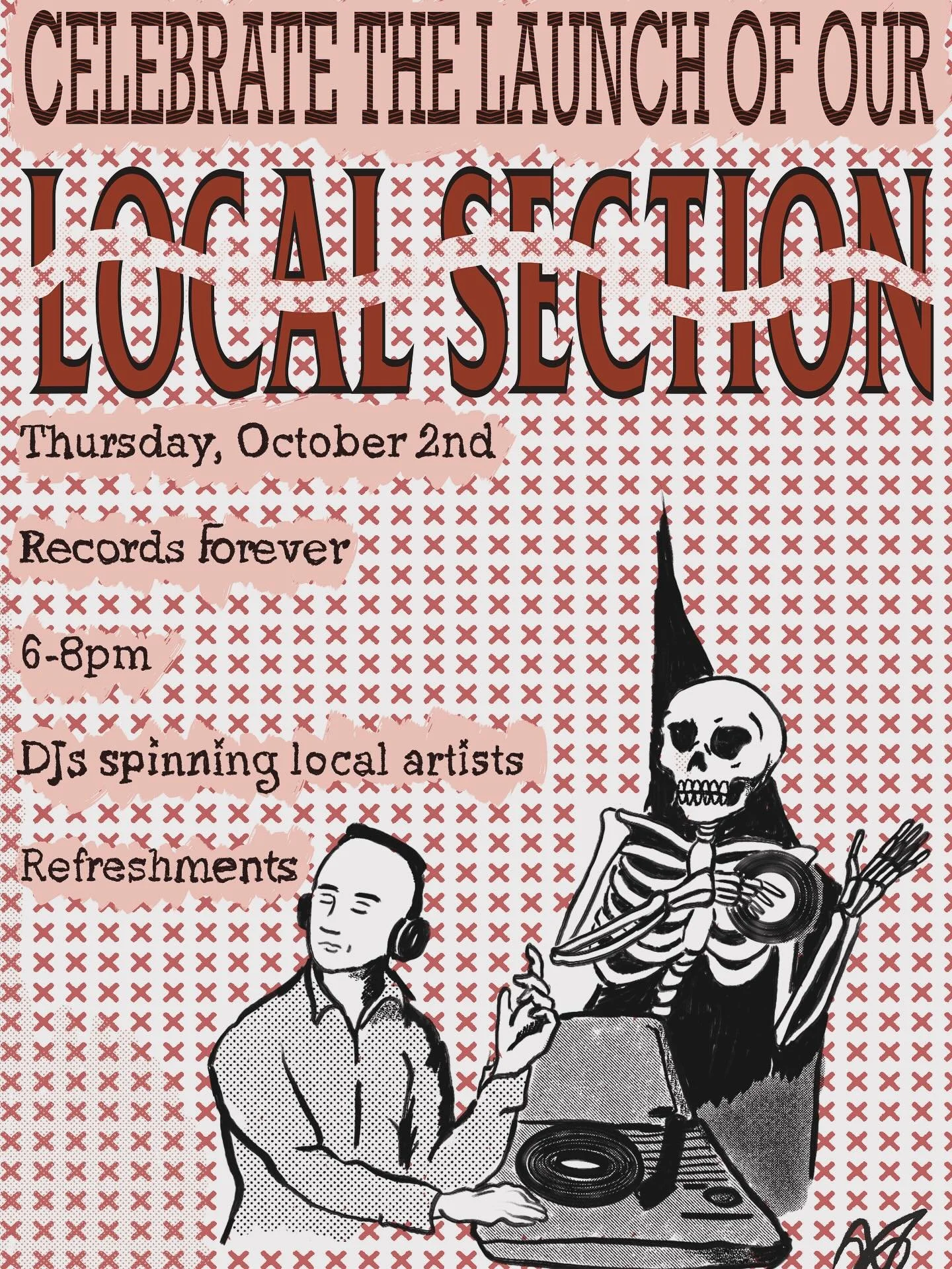 Hey you! Come out to our Local Section launch party, this Thursday evening 6-8pm! 

We&rsquo;ll have DJs @ughhh137_ 🌮 and @leeclarkeonline spinning local and independently released music. 🔥

Have a beverage, make a friend, meet a fan, discover a ne