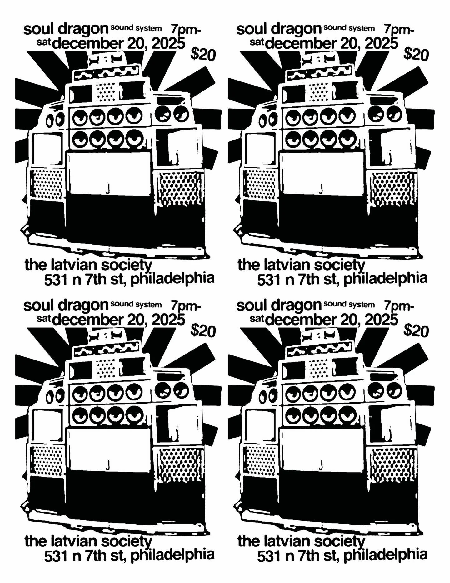 🗓️ Saturday 12/20 Sould Dragon Sound at the Latvian Society. 

🗓️Sunday 12/21 Reggae Holiday Mart at Records Forever.