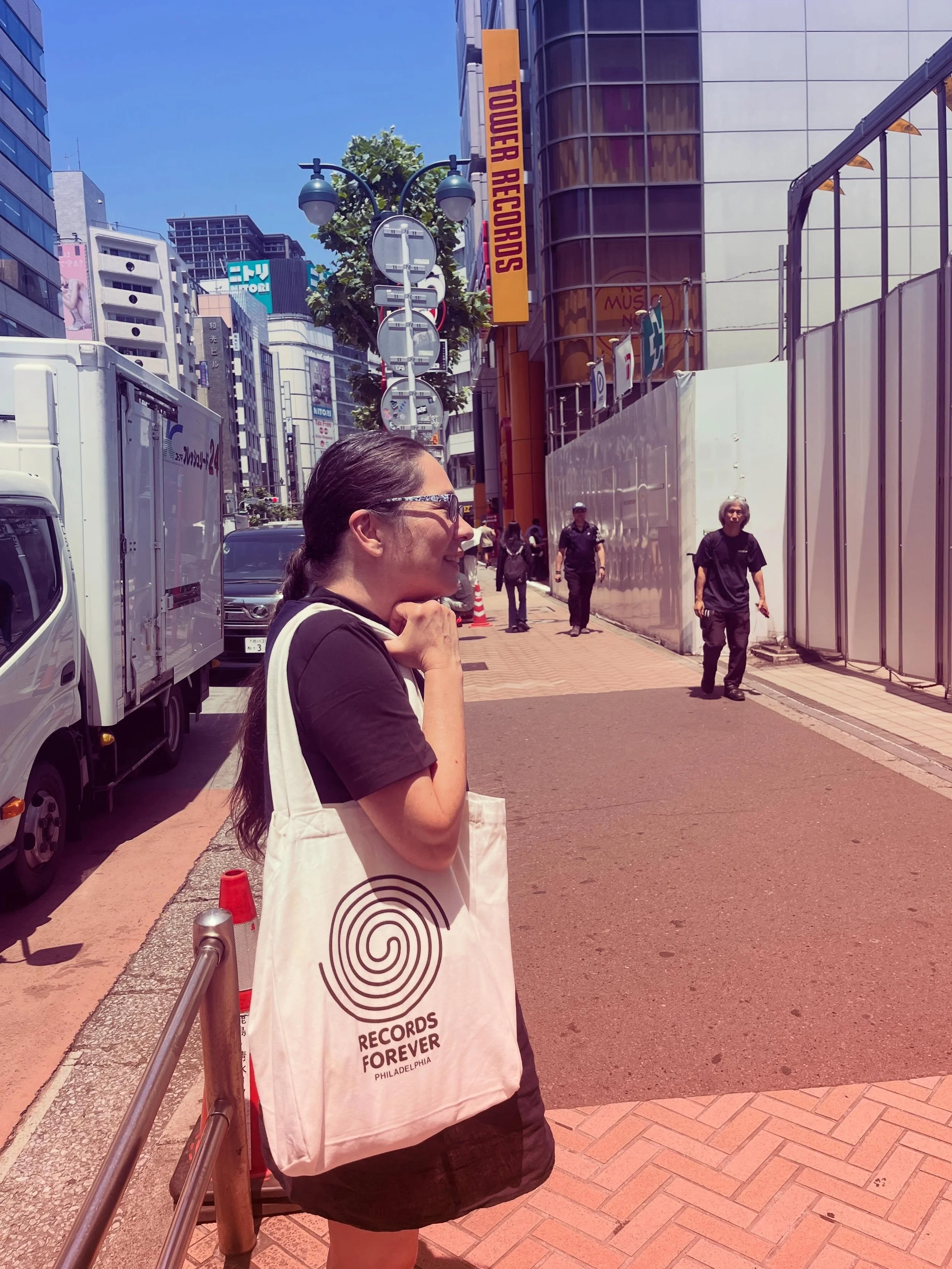Bay Area homies @mylittlehum repping RF in Tokyo @towervinyl_shibuya . ❤️🍡🍣