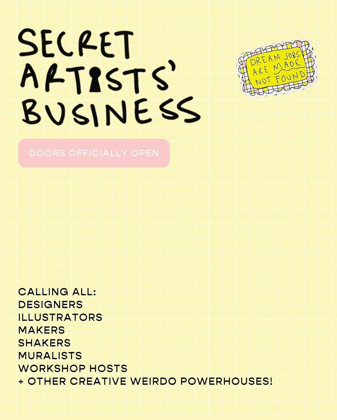 Okay! This morning&rsquo;s masterclass was EPIC, and a fabulous way for me to kick off back in the office. Even more fabulous, is that doors are OFFFICIALLY OPEN for Secret Artists&rsquo; Business! ⁣
⁣
This is a 6 month un-fluffy mentorship program f